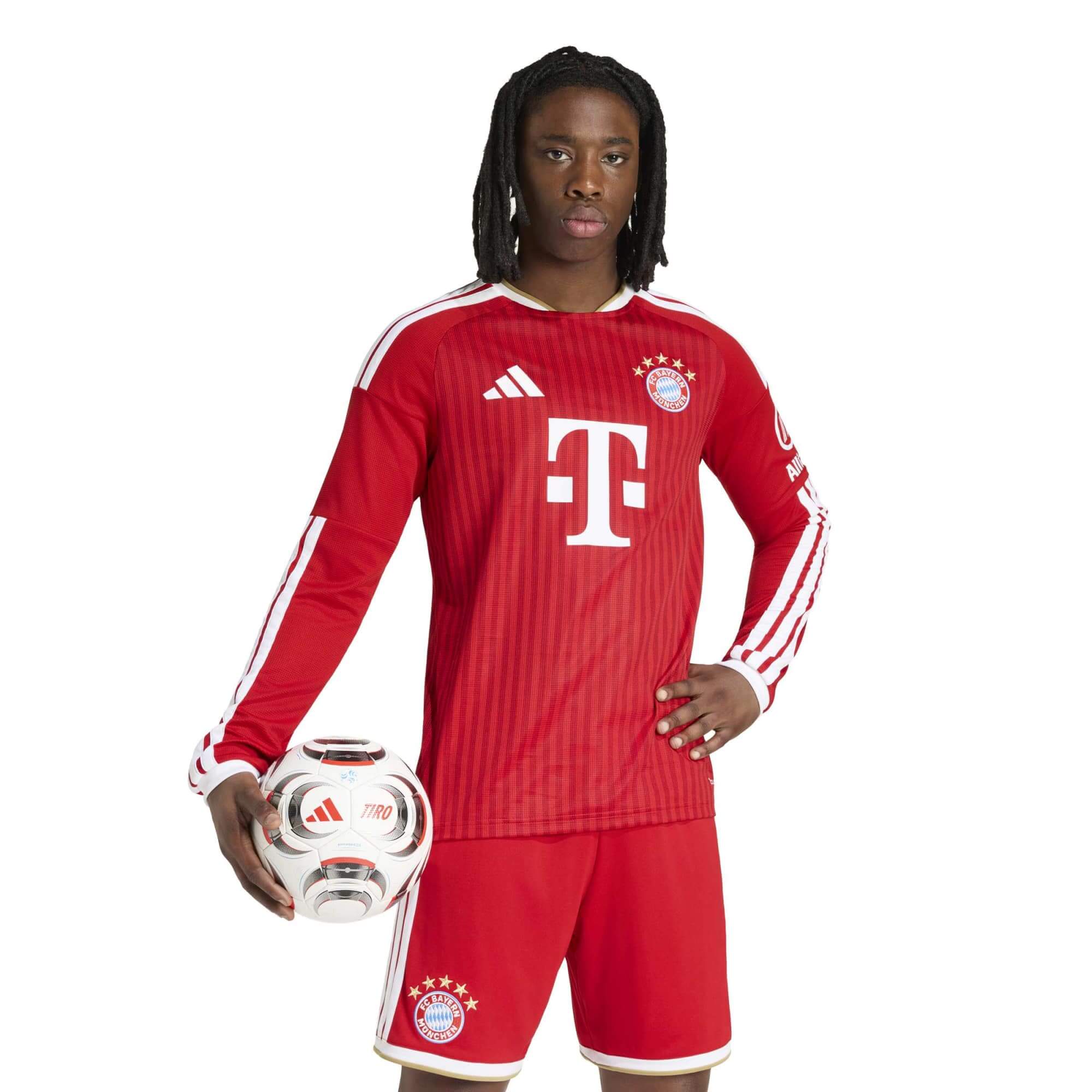 adidas 2026-27 Bayern Munich Men's Stadium Home Long-Sleeve Jersey (Model - Front)