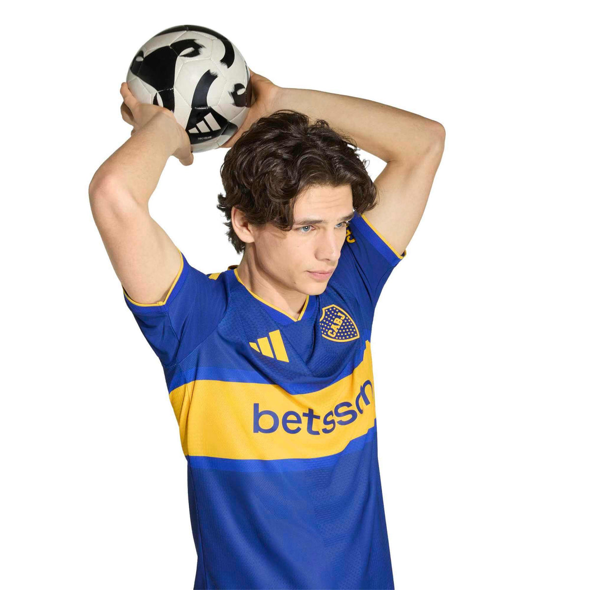 adidas 2026-27 Boca Juniors Men's Authentic Home Soccer Jersey (Model - Side)