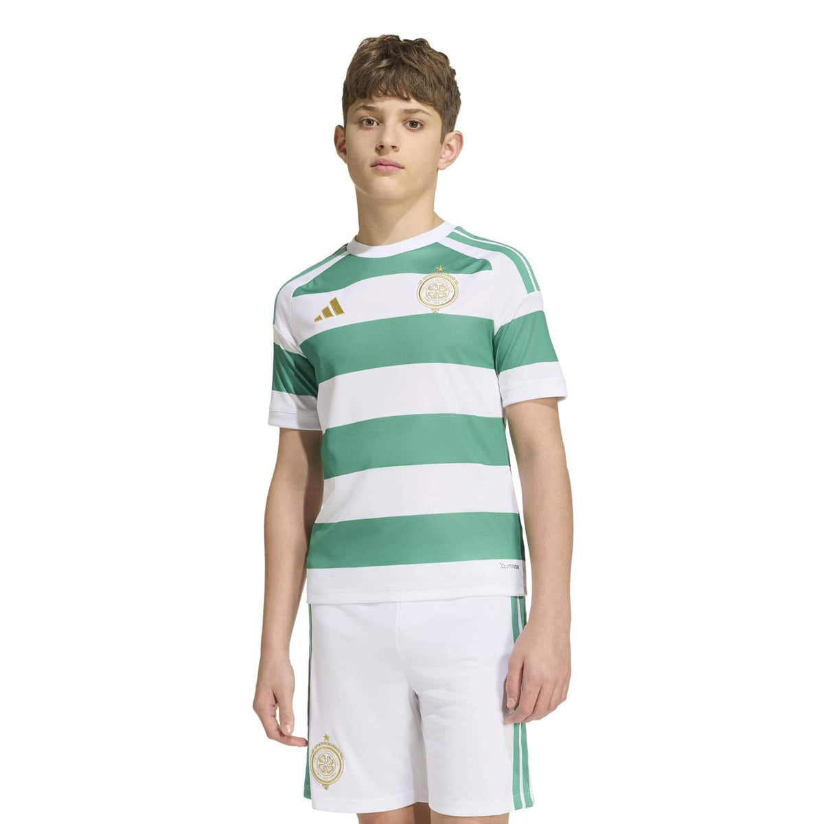 adidas 2026-27 Celtic Youth Stadium Home Soccer Jersey (Model - Front)