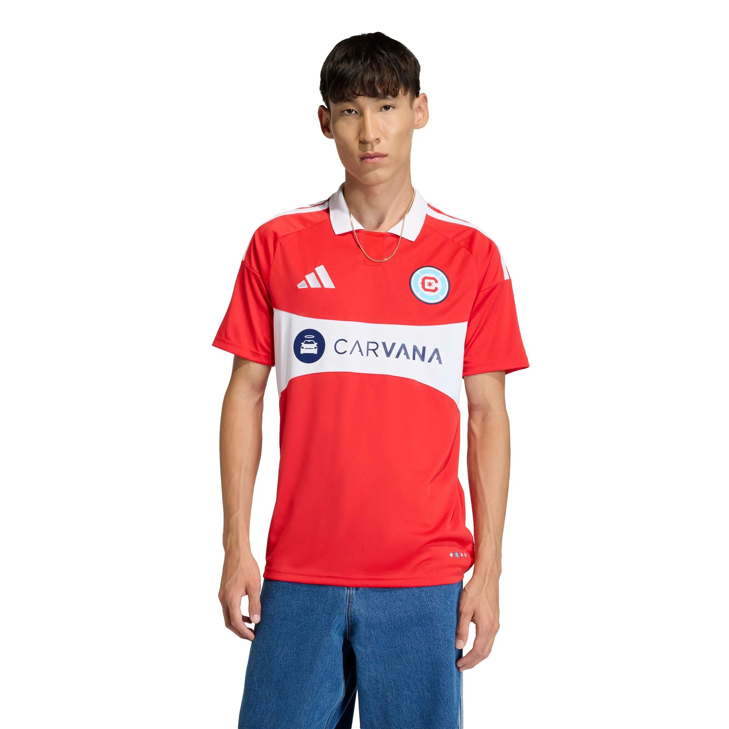 adidas 2026-27 Chicago Fire Men's Stadium Home Soccer Jersey (Model - Front)