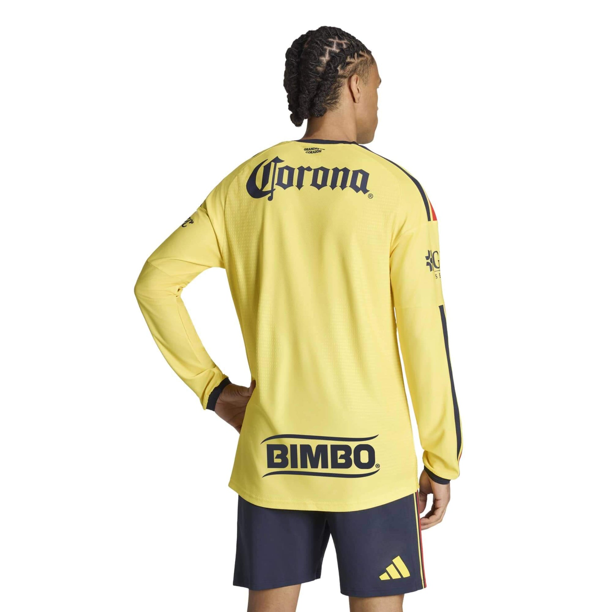 adidas 2026-27 Club America Men's Authentic Home Long-Sleeve Soccer Jersey (Model - Back)