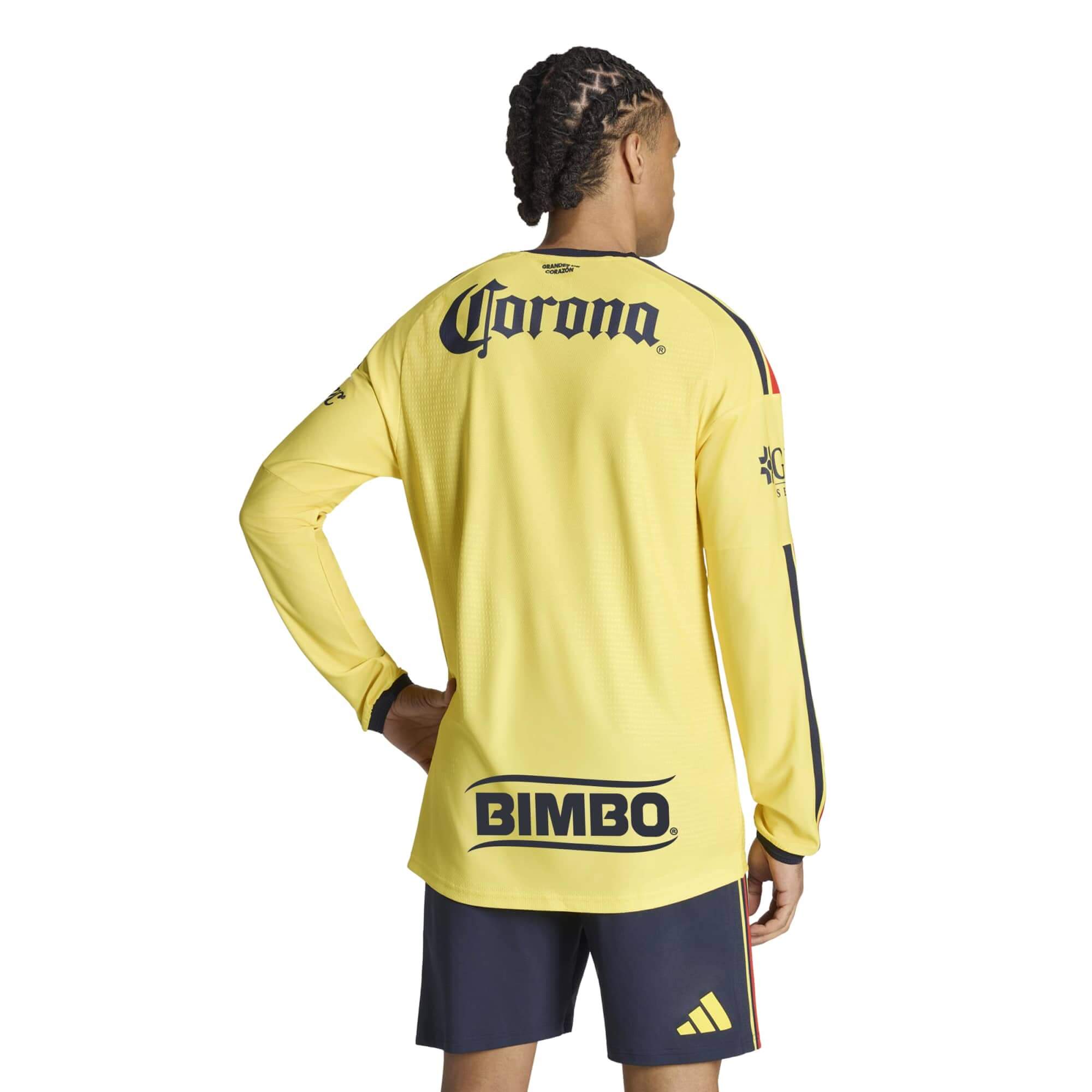 adidas 2026-27 Club America Men's Authentic Home Long-Sleeve Soccer Jersey (Model - Back)