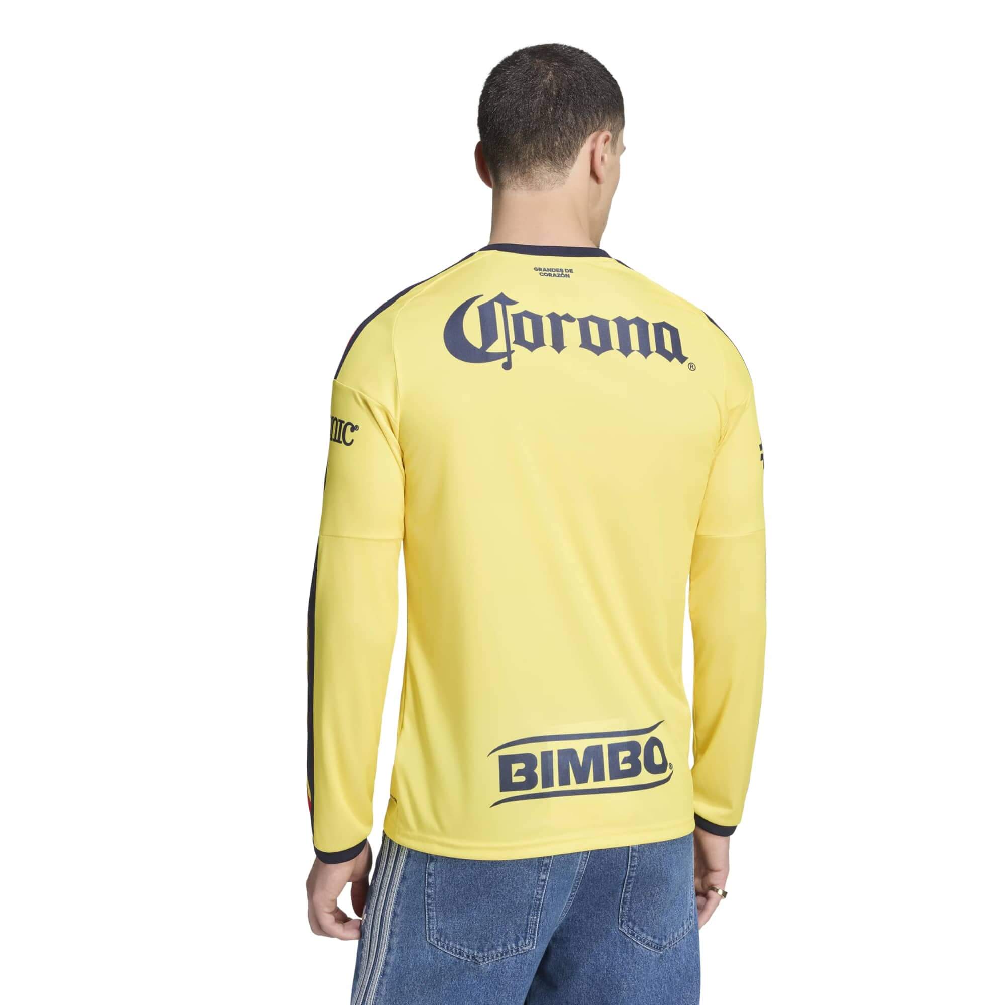 adidas 2026-27 Club America Men's Stadium Home Long-Sleeve Soccer Jersey (Model - Back)