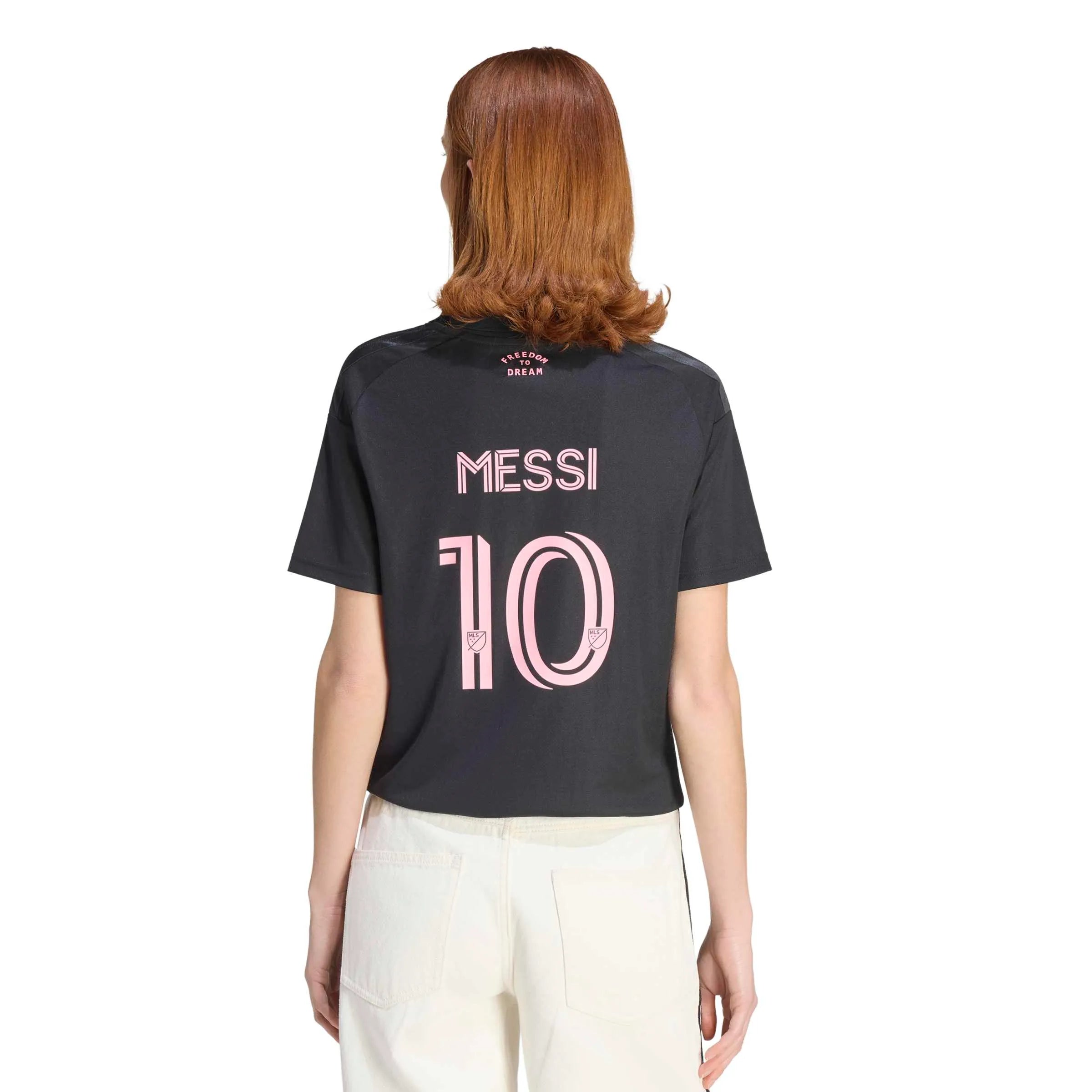 adidas 2026-27 Inter Miami Women's Stadium Away Messi #10 Soccer Jersey (Model - Back)