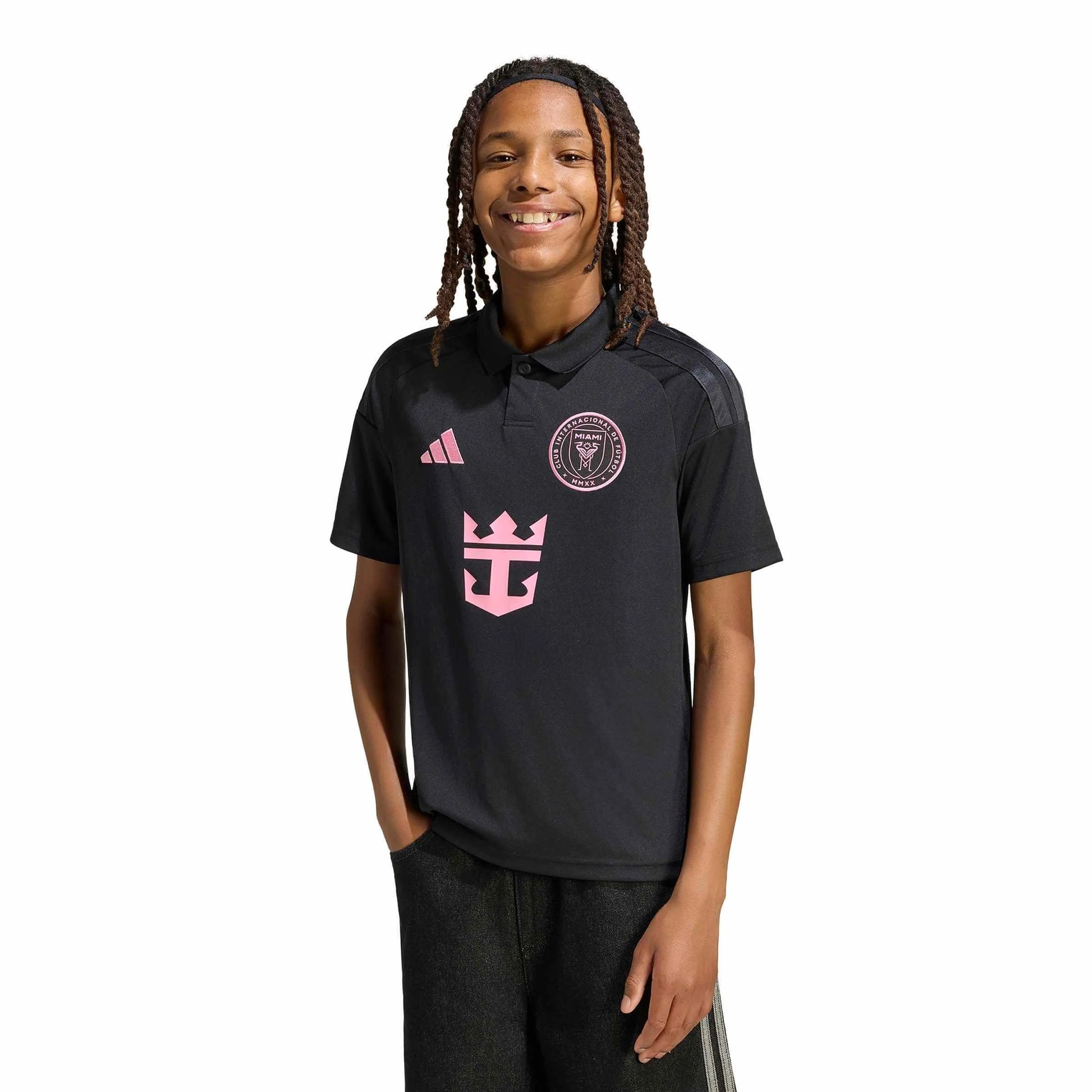 adidas 2026-27 Inter Miami Youth Stadium Away Messi #10 Soccer Jersey (Model - Front)