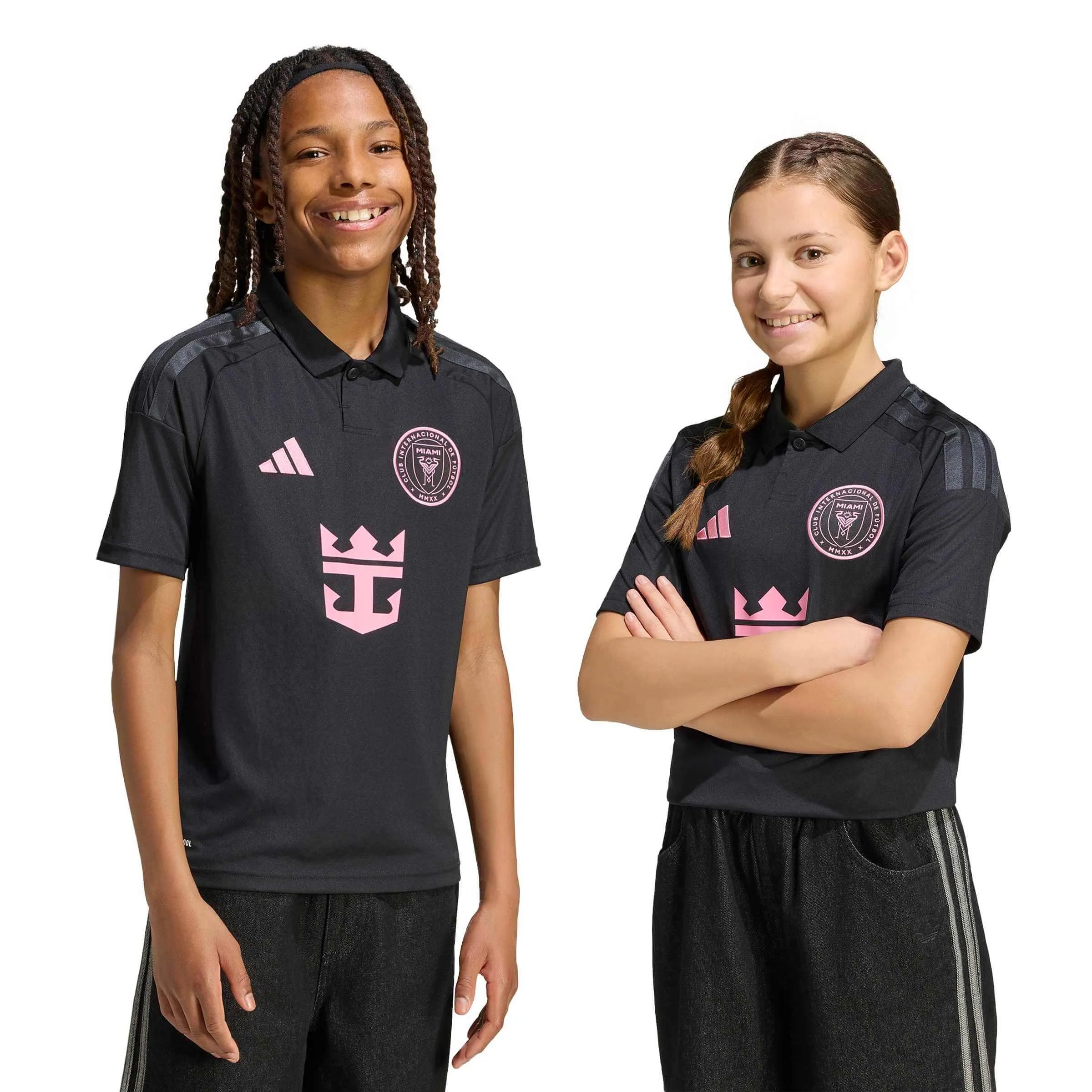 adidas 2026-27 Inter Miami Youth Stadium Away Soccer Jersey (Models - Front)