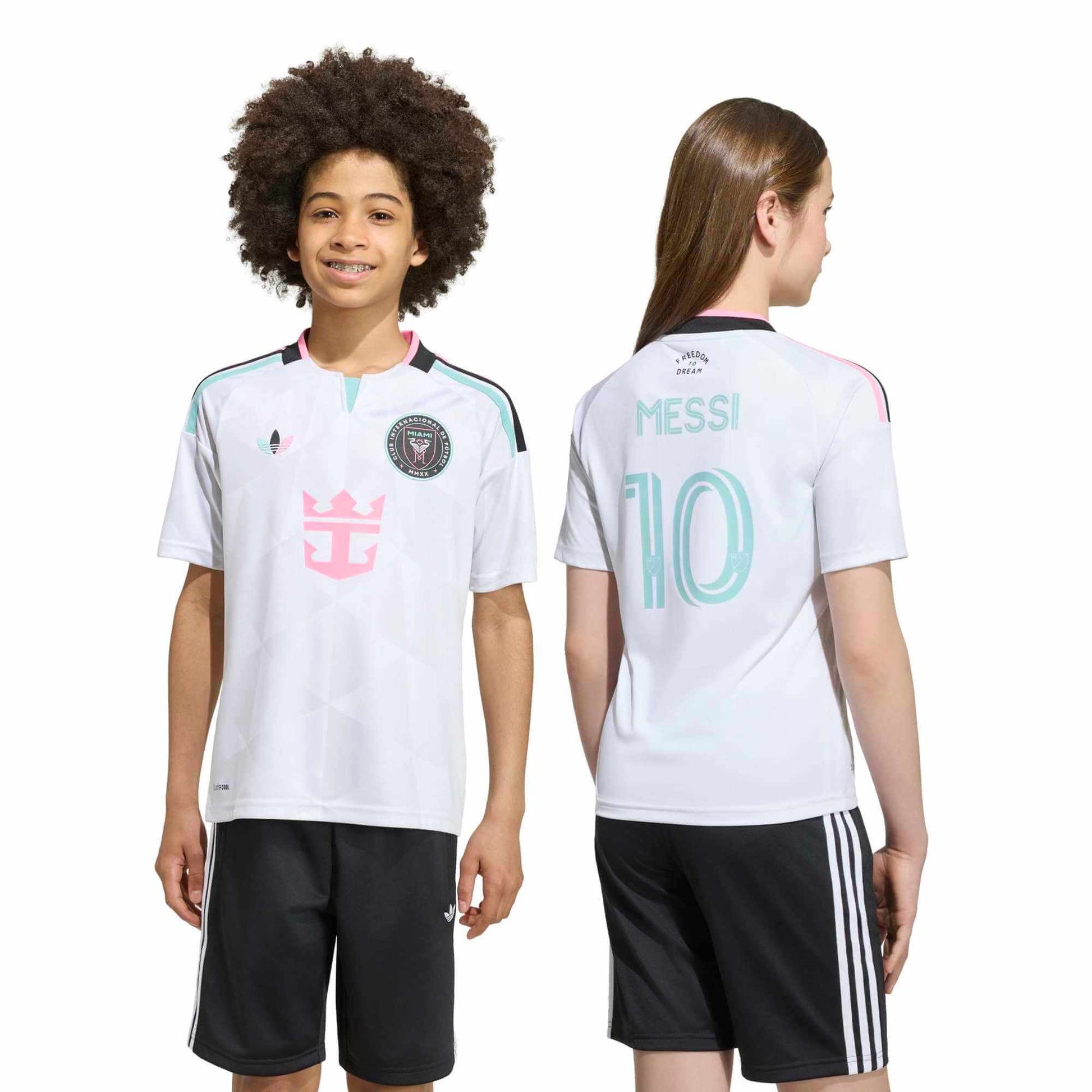 adidas 2026-27 Inter Miami Youth Stadium Third Messi #10 Soccer Jersey (Models - Front and Back)
