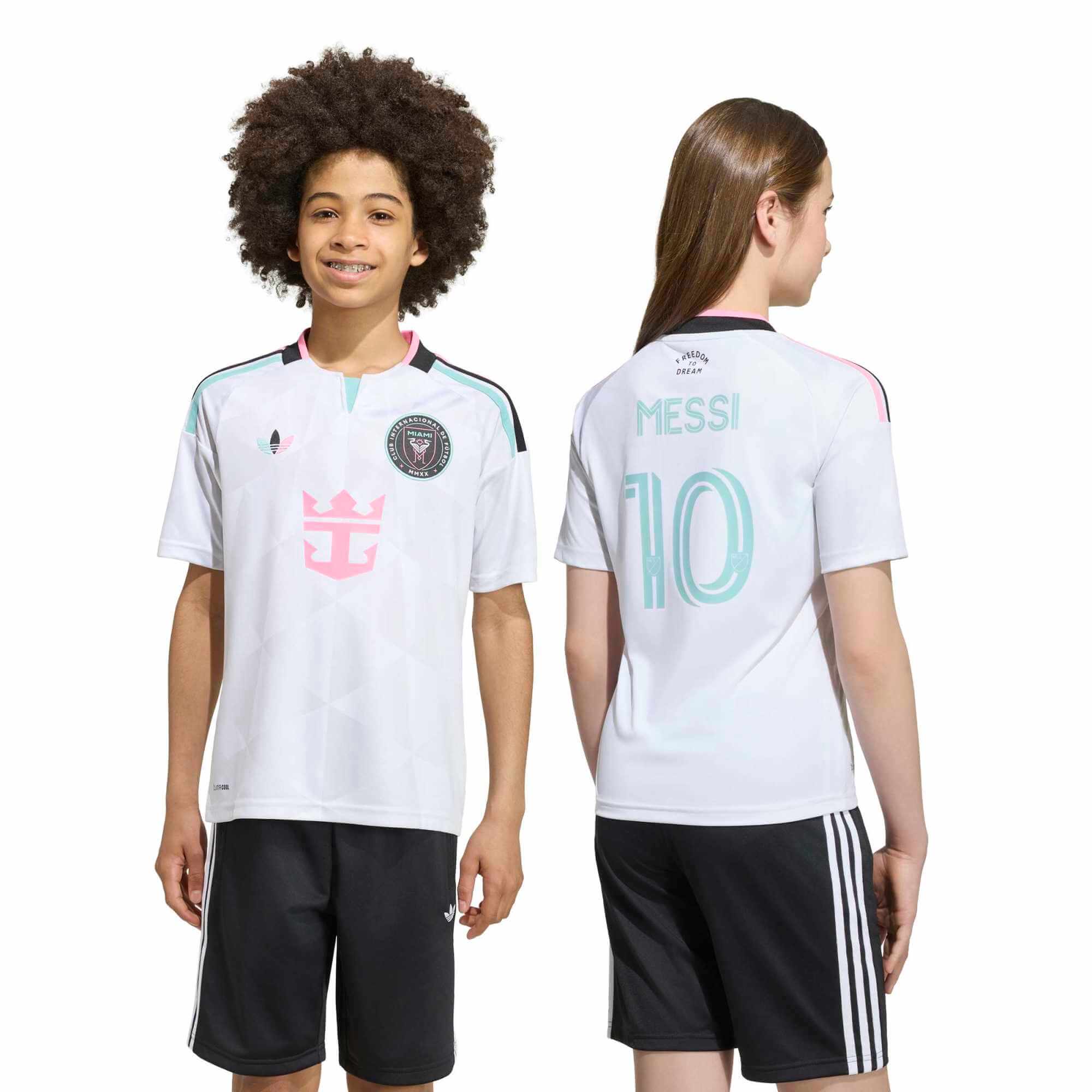 adidas 2026-27 Inter Miami Youth Stadium Third Messi #10 Soccer Jersey (Models - Front and Back)