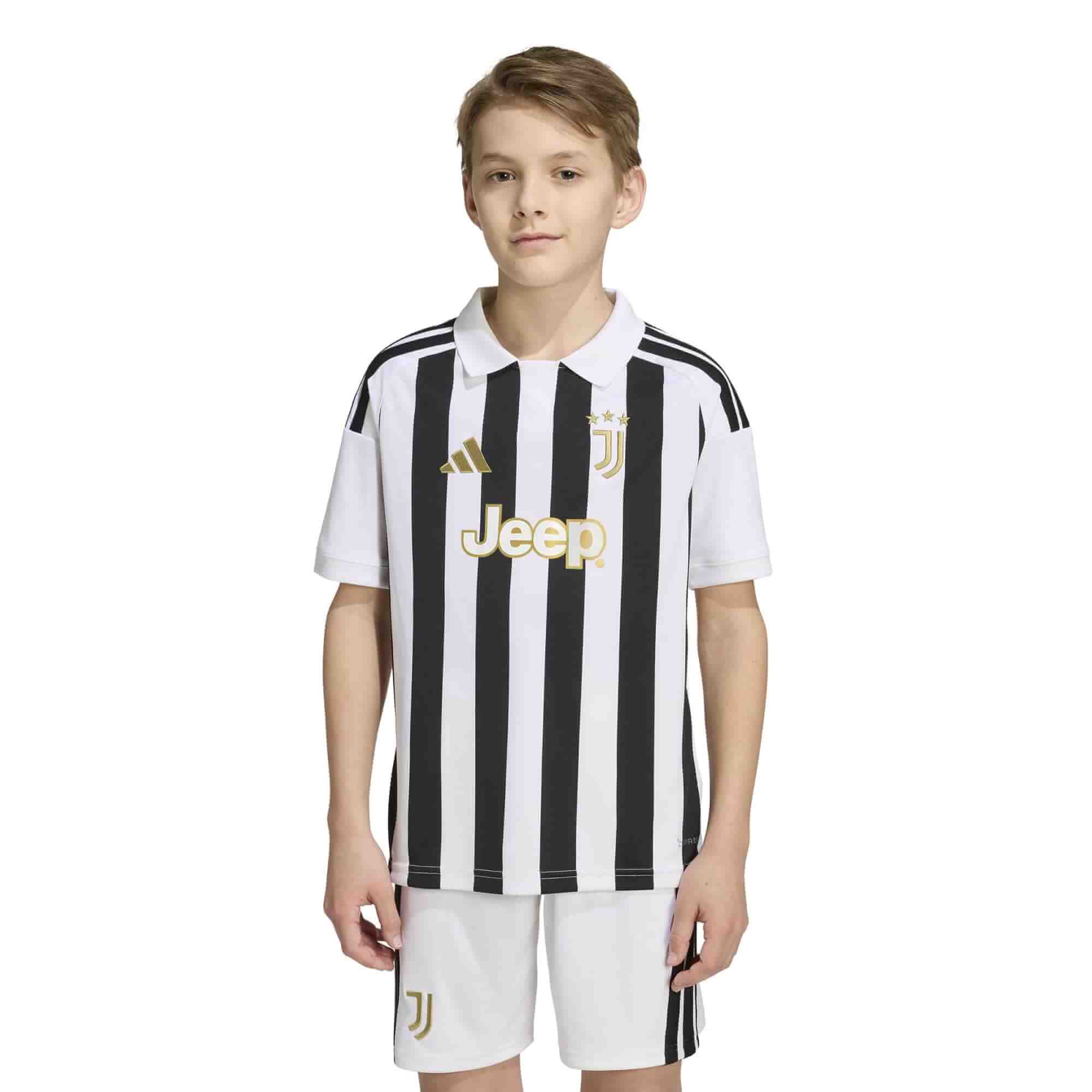 adidas 2026-27 Juventus Youth Stadium Home Soccer Jersey (Model - Front)