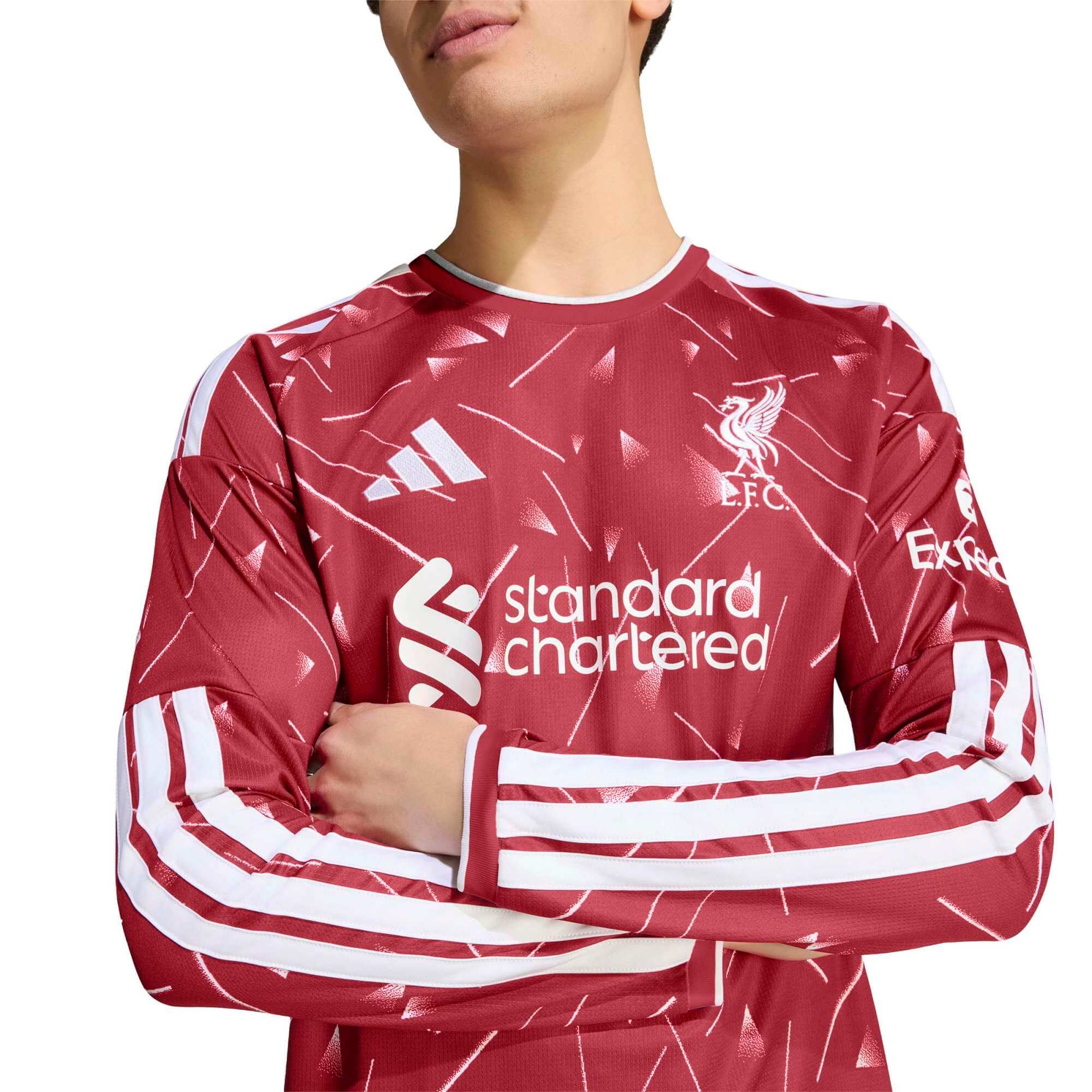 adidas 2026-27 Liverpool Men's Stadium Home Long-Sleeve Soccer Jersey (Detail 1)