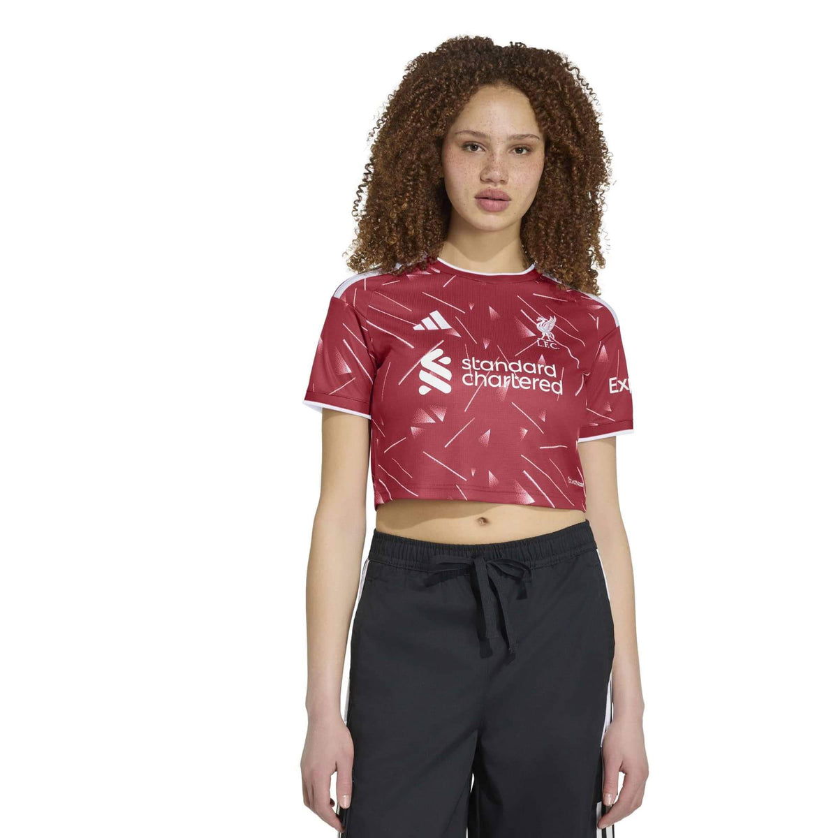 adidas 2026-27 Liverpool Women's Stadium Home Cropped Soccer Jersey (Model - Front)