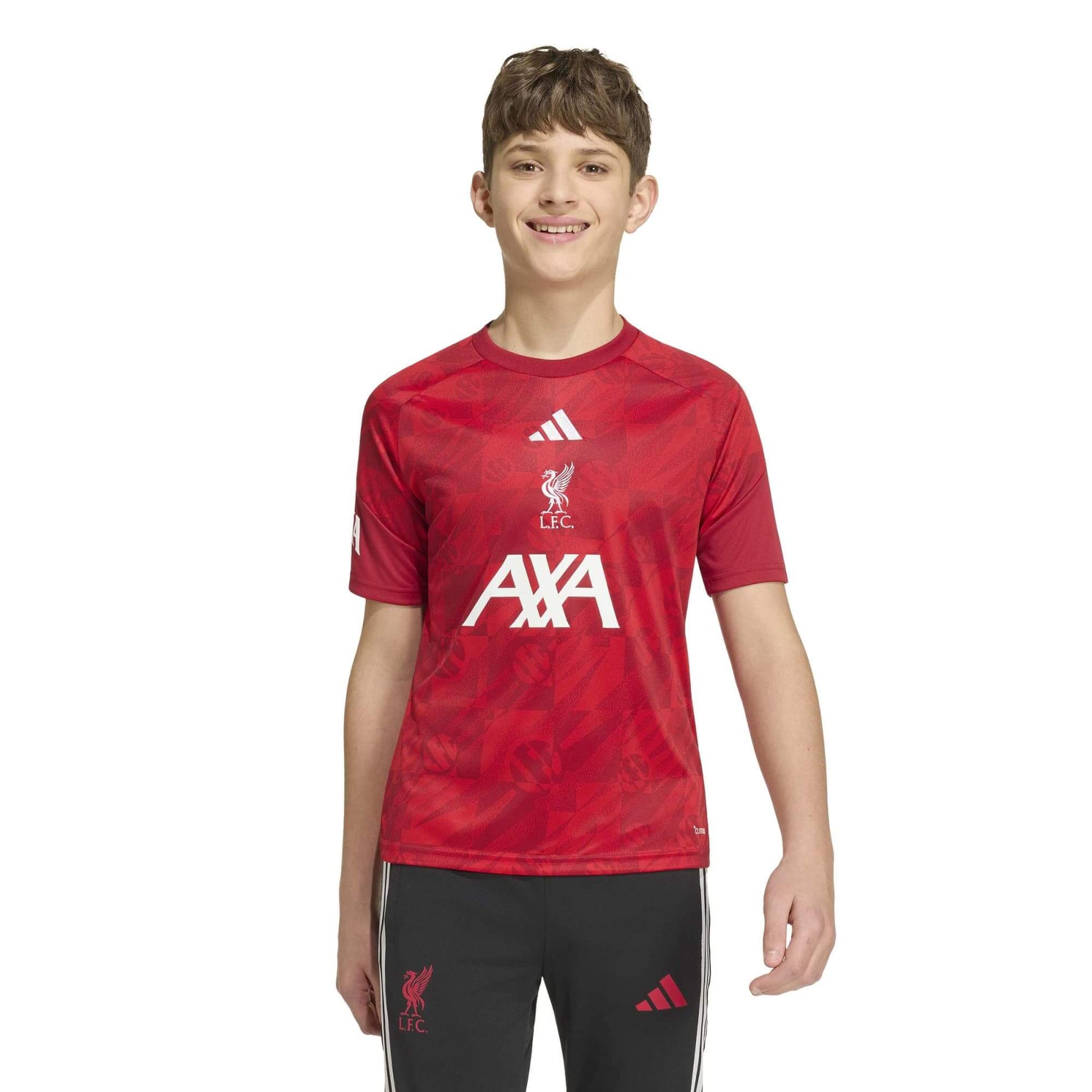 adidas 2026-27 Liverpool Youth Pre-Match Soccer Jersey (Model - Front)