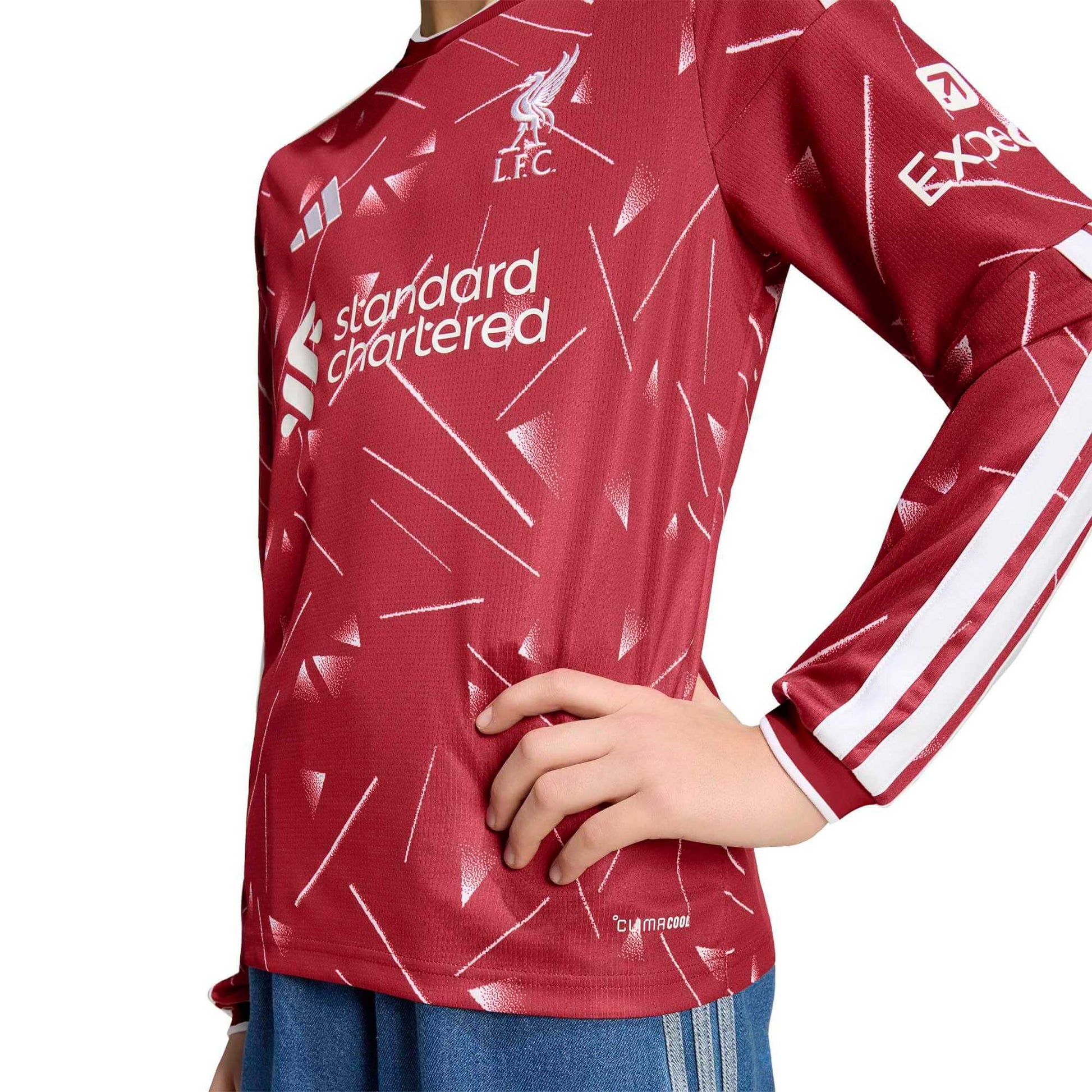 adidas 2026-27 Liverpool Youth Stadium Home Long-Sleeve Soccer Jersey (Detail 2)