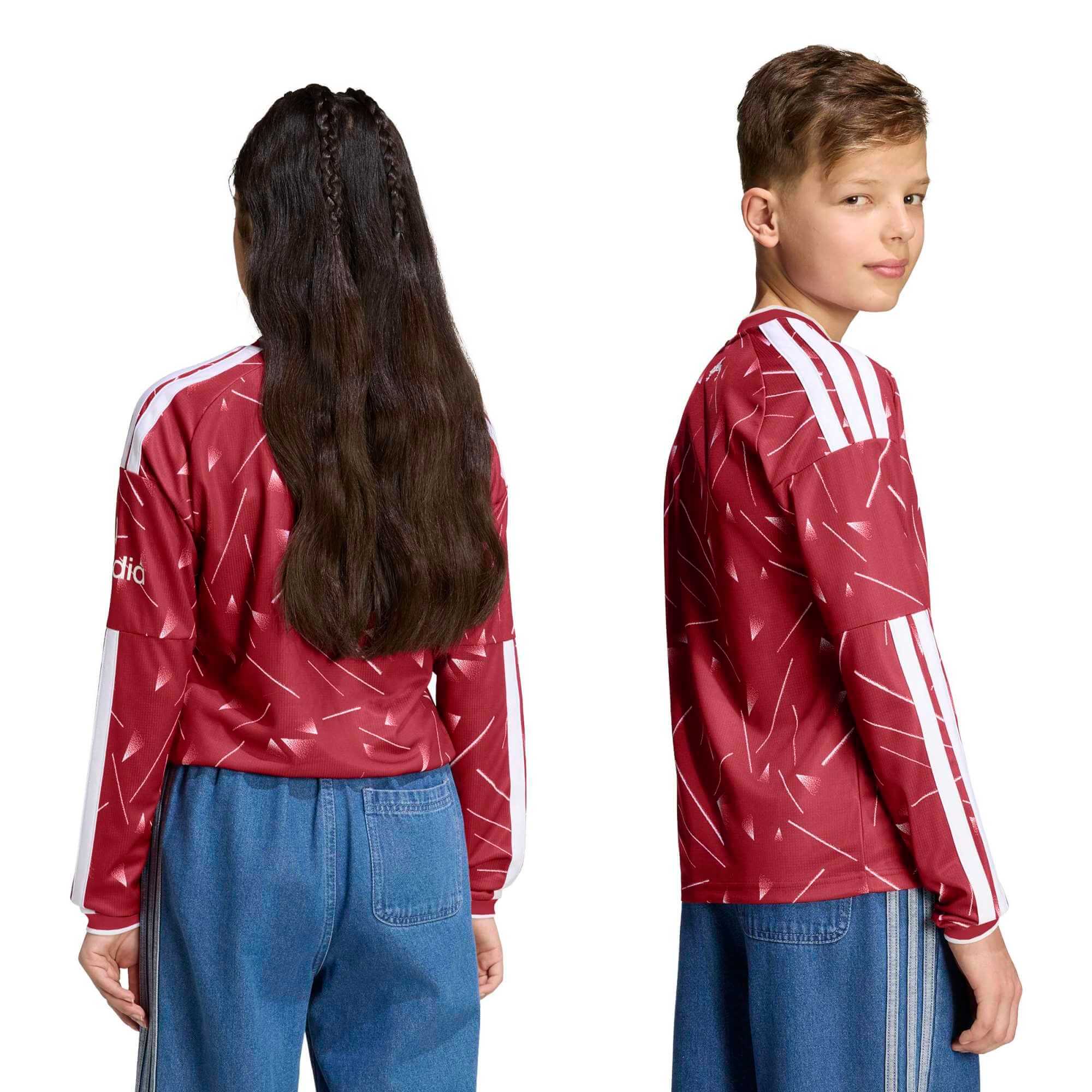 adidas 2026-27 Liverpool Youth Stadium Home Long-Sleeve Soccer Jersey (Models - Back)