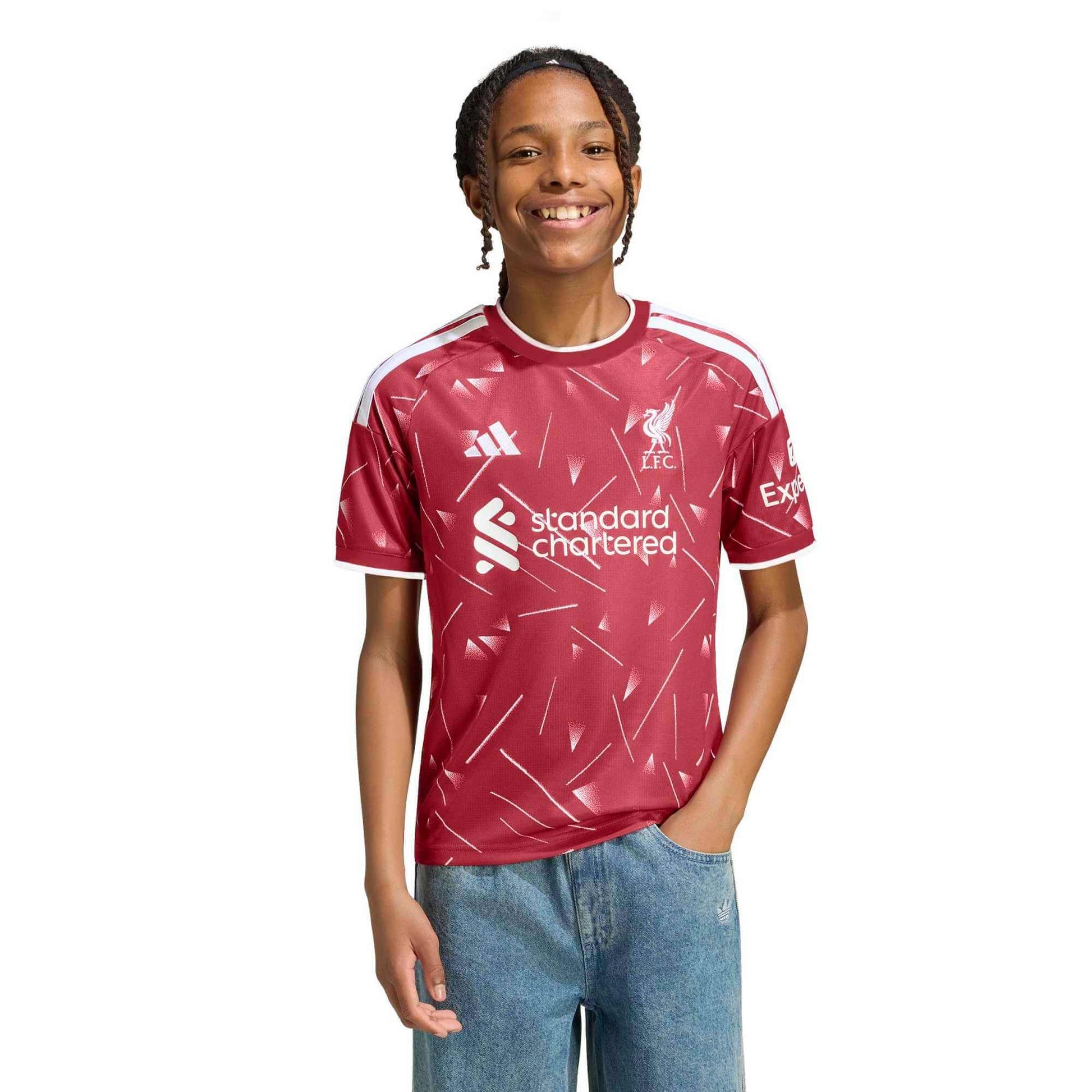adidas 2026-27 Liverpool Youth Stadium Home Soccer Jersey (Model - Front)