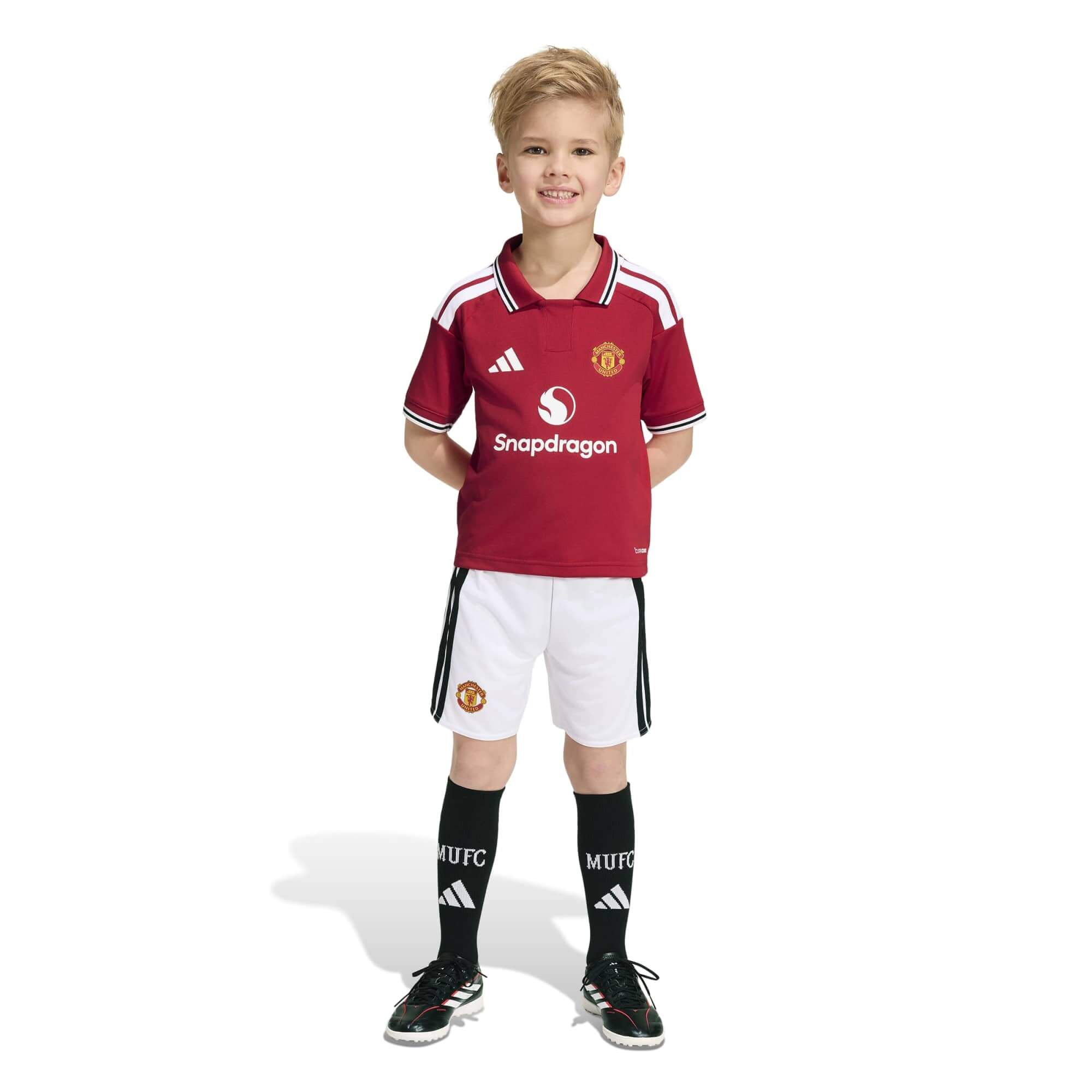 adidas 2026-27 Manchester United Kid's Home Mini Kit (Model - Front)