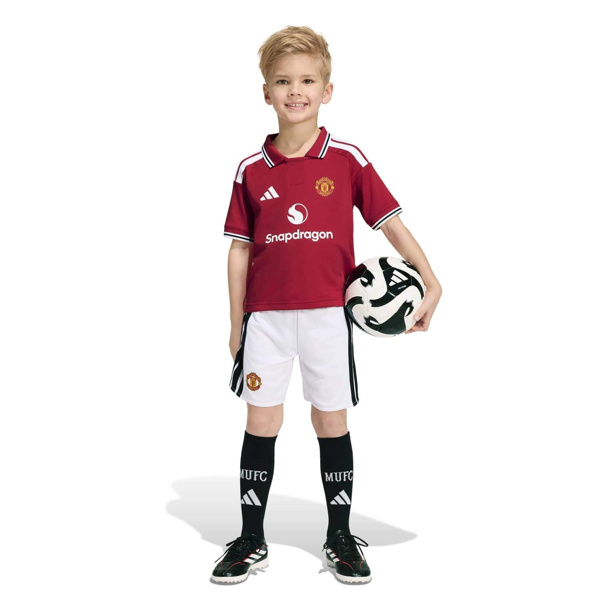 adidas 2026-27 Manchester United Kid's Home Mini Kit (Models - Side)