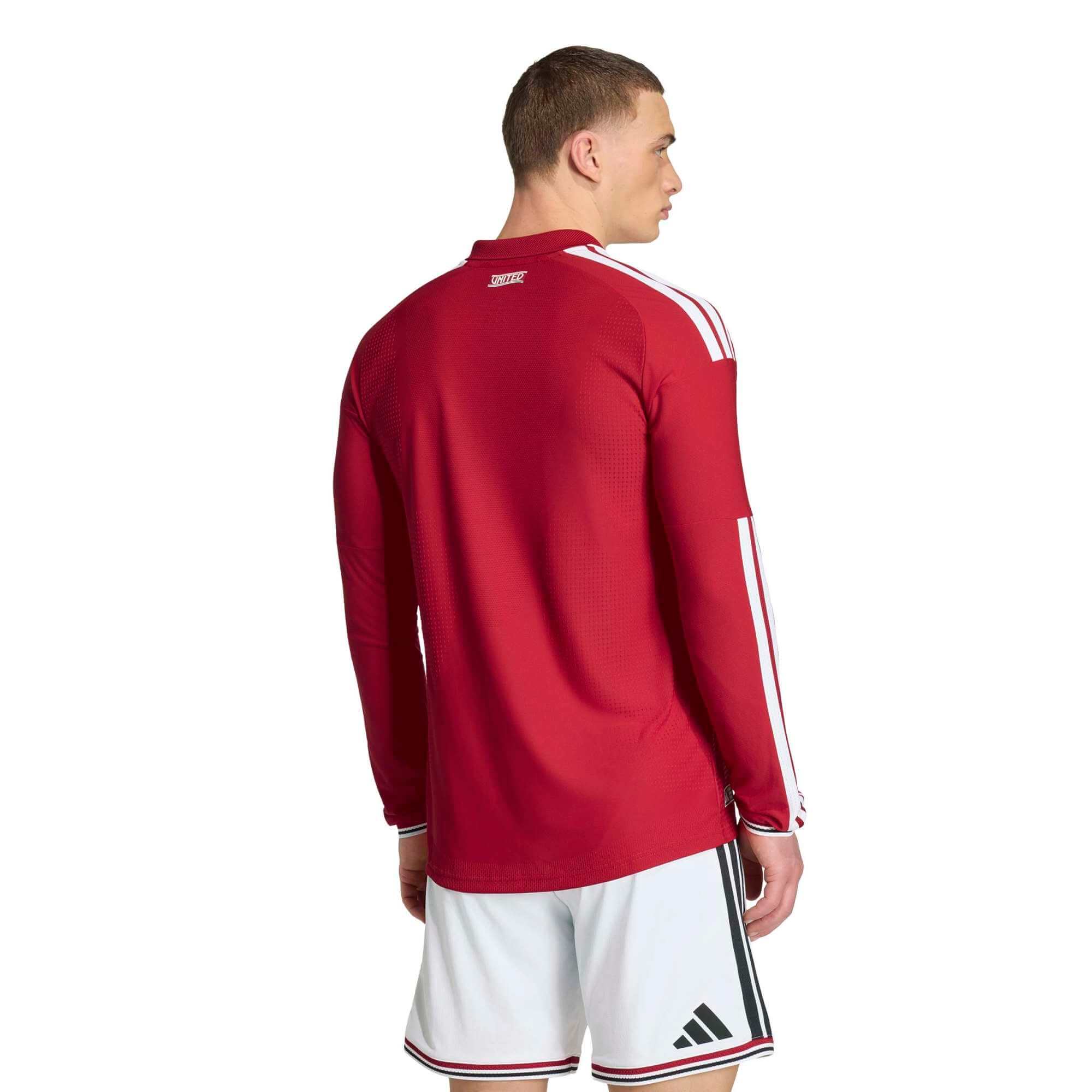 adidas 2026-27 Manchester United Men's Authentic Home Long-Sleeve Soccer Jersey (Model - Back)