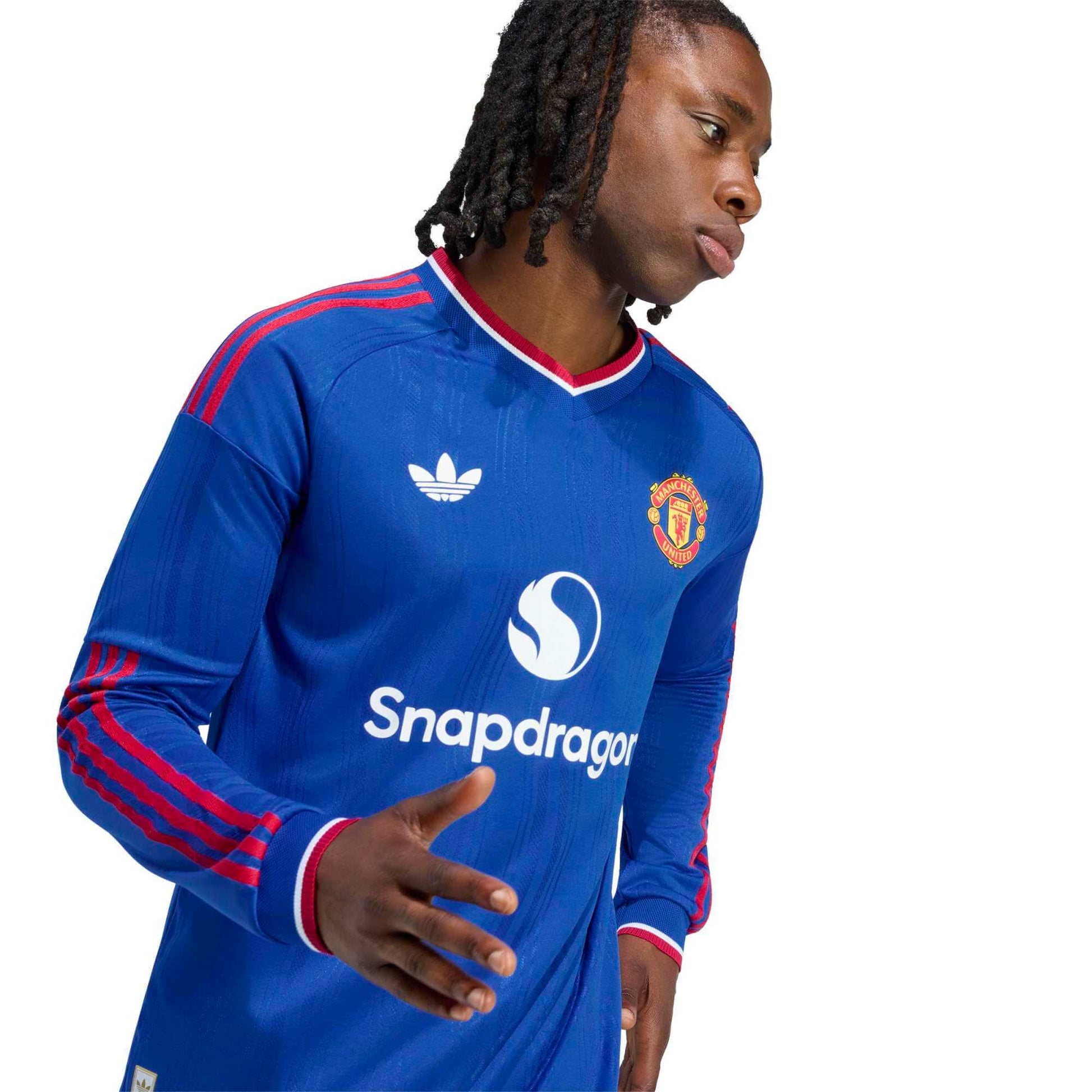 adidas 2026-27 Manchester United Men's Authentic Long-Sleeve Soccer Jersey (Detail 1)