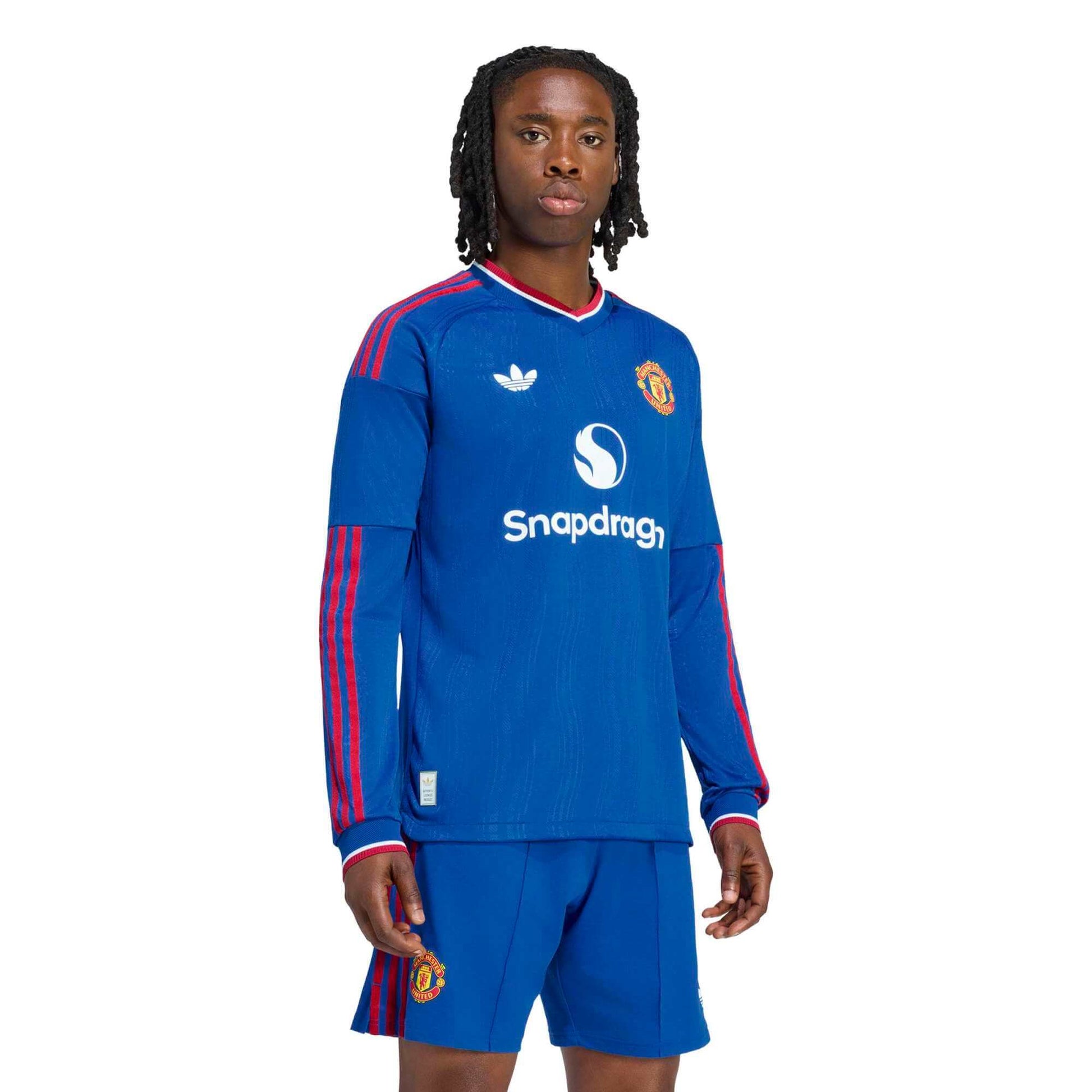 adidas 2026-27 Manchester United Men's Authentic Long-Sleeve Soccer Jersey (Model - Front)