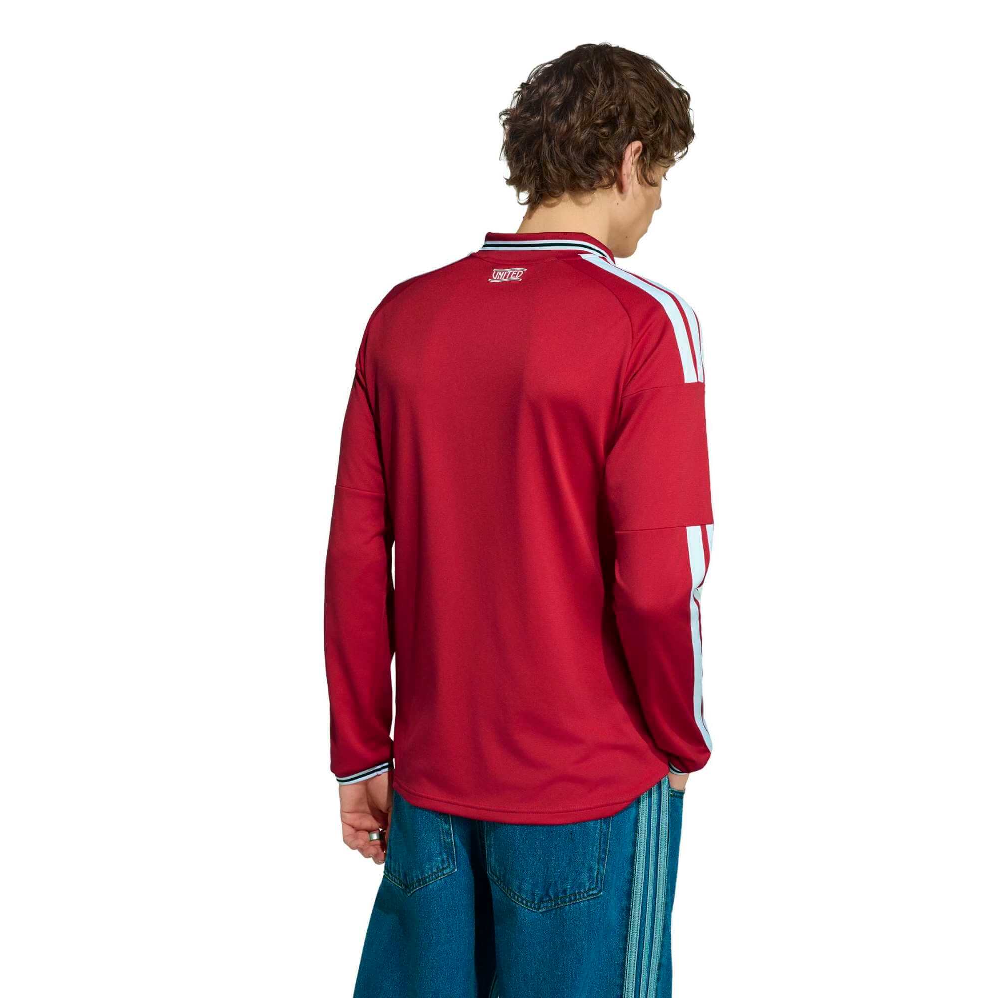 adidas 2026-27 Manchester United Men's Stadium Home Long-Sleeve Soccer Jersey (Model - Back)