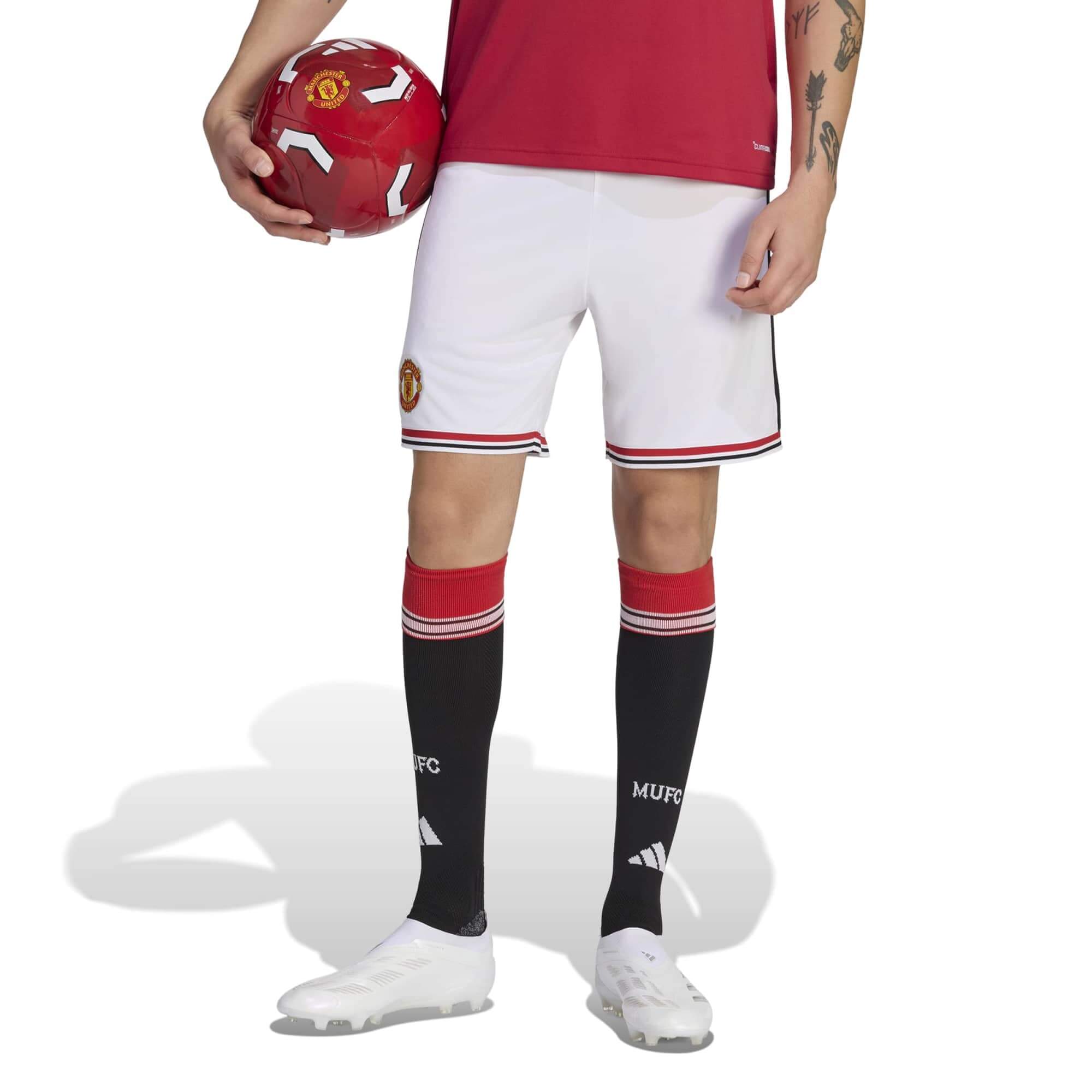 adidas 2026-27 Manchester United Men's Stadium Home Shorts White (Model - Front)