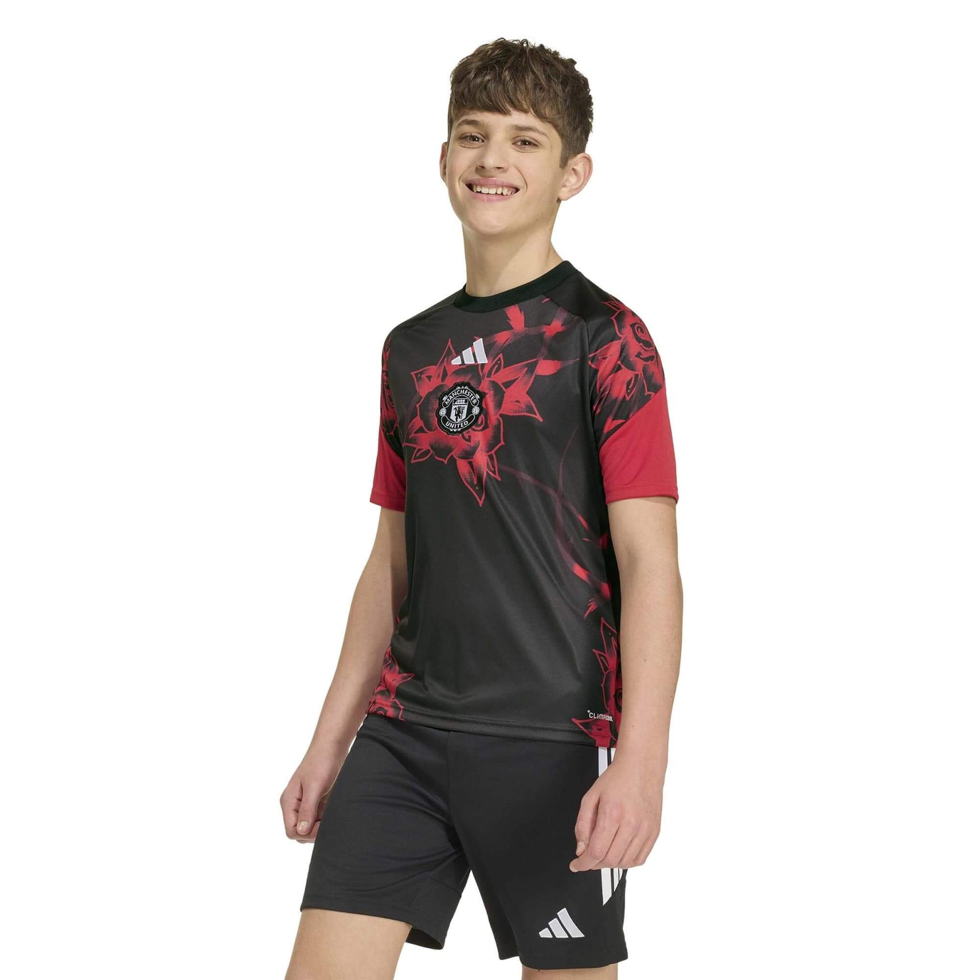 adidas 2026-27 Manchester United Youth Pre-Match Soccer Jersey (Model - Front)