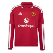 adidas 2026-27 Manchester United Youth Stadium Home Long-Sleeve Soccer Jersey (Front)