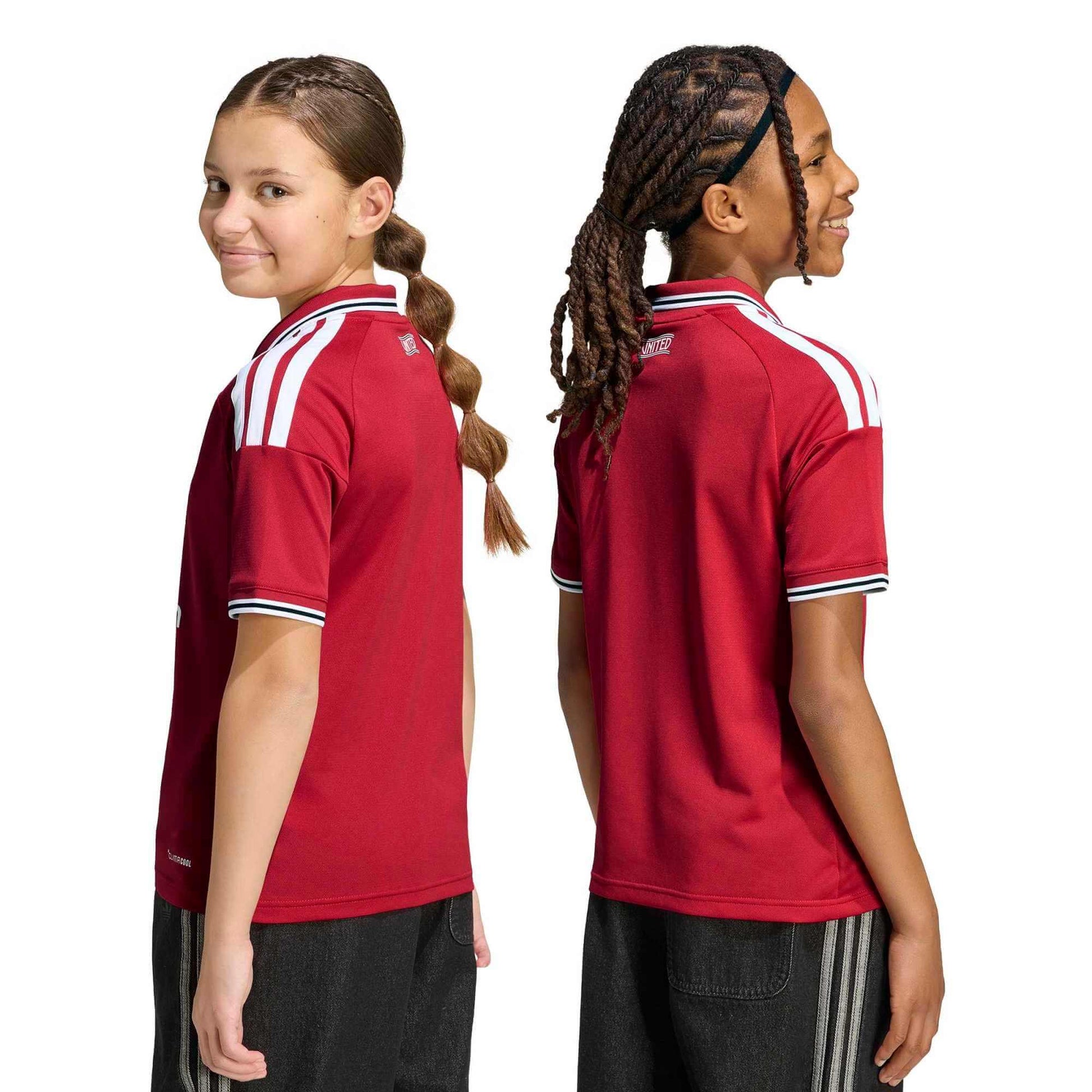 adidas 2026-27 Manchester United Youth Stadium Home Soccer Jersey (Models - Back)