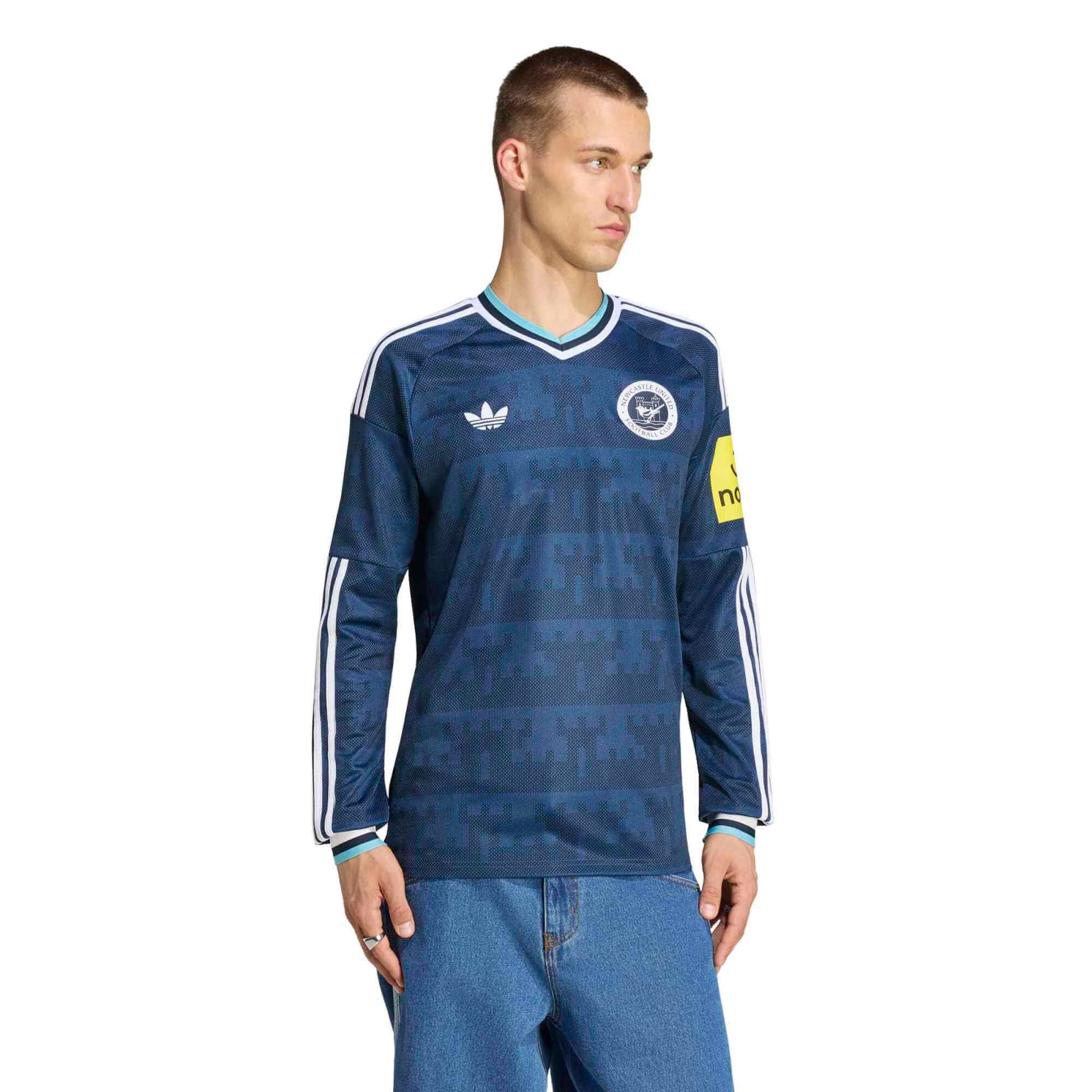 adidas 2026-27 Newcastle Men's Stadium Away Long-Sleeve Soccer Jersey (Model - Front)