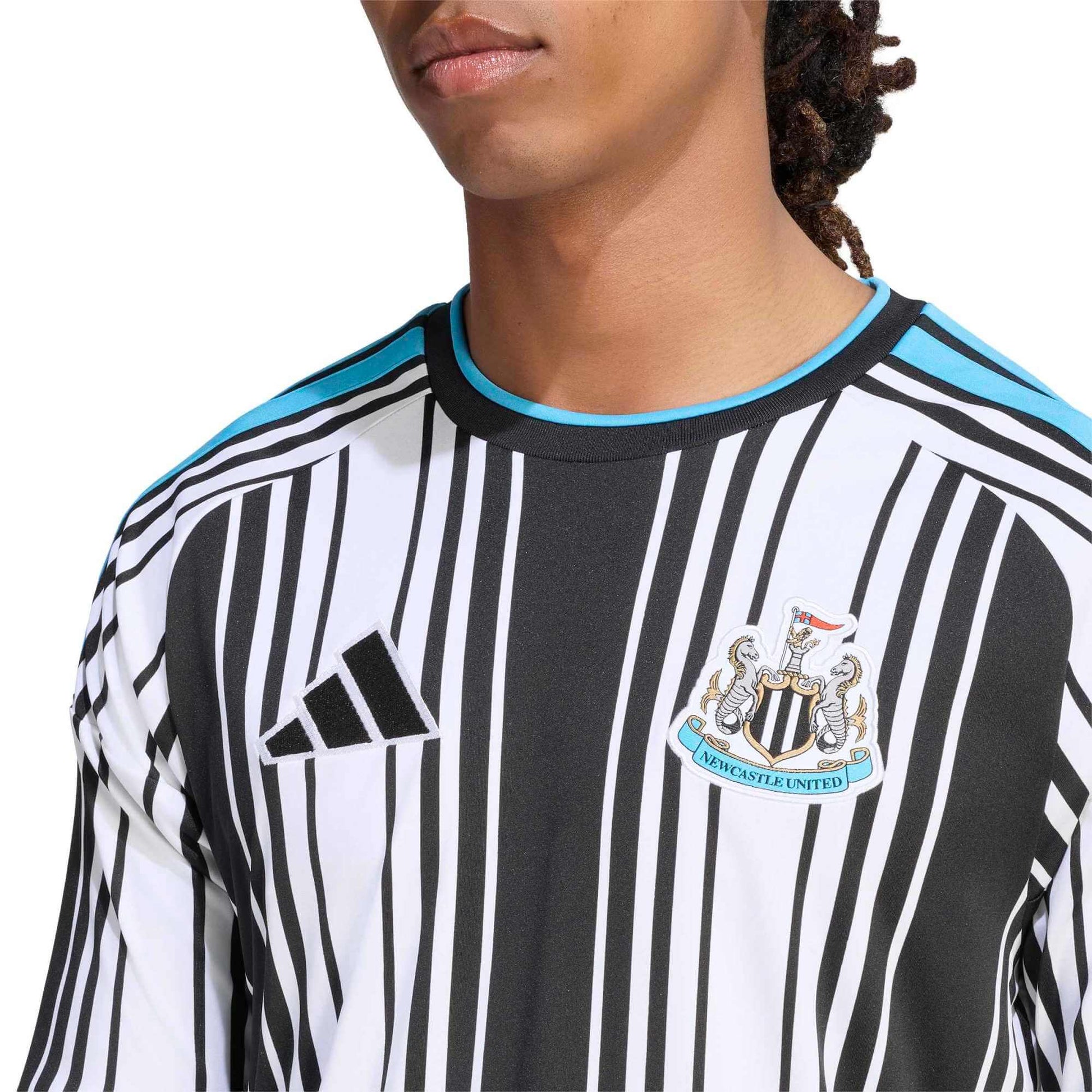 adidas 2026-27 Newcastle Men's Stadium Home Long-Sleeve Soccer Jersey (Detail 1)