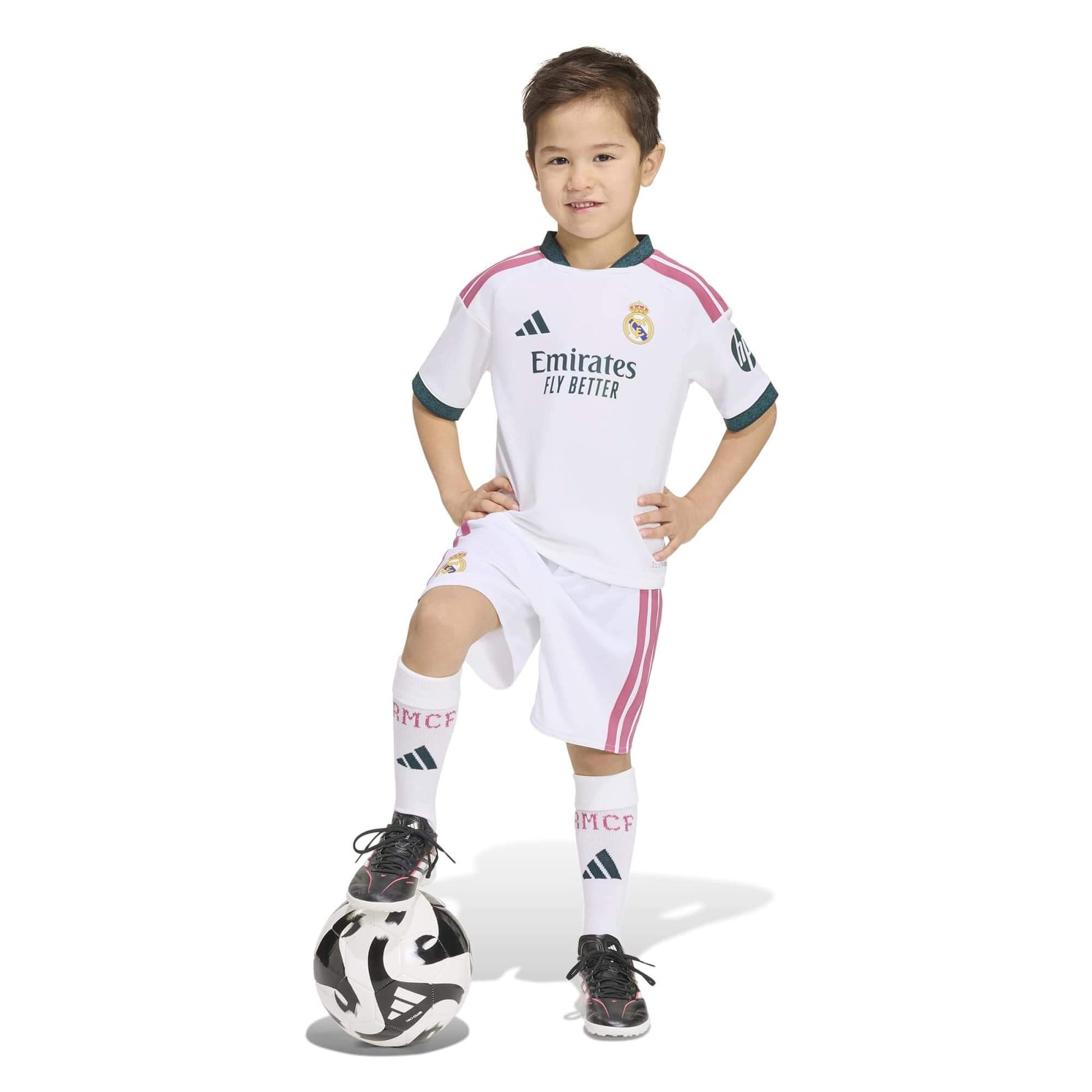 adidas 2026-27 Real Madrid Kid's Home Mini Kit (Model - Side)
