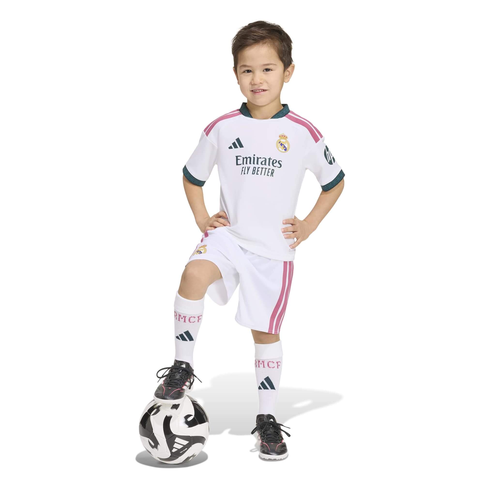 adidas 2026-27 Real Madrid Kid's Home Mini Kit (Model - Side)