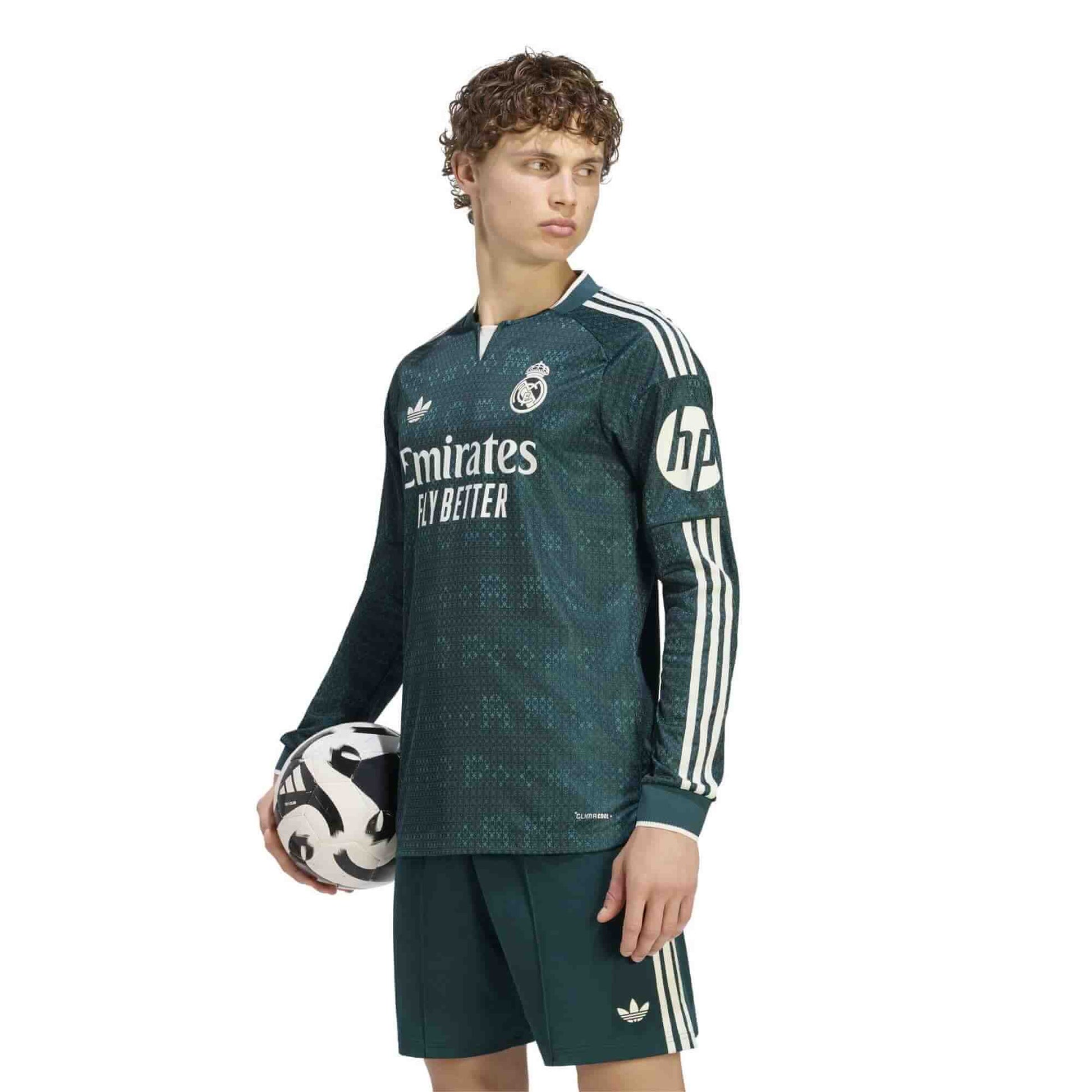 adidas 2026-27 Real Madrid Men's Authentic Away Long-Sleeve Soccer Jersey (Model - Front)