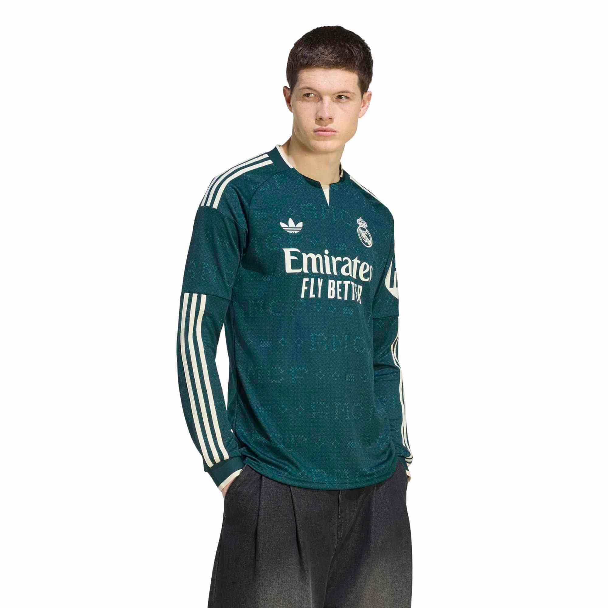 adidas 2026-27 Real Madrid Men's Stadium Away Long-Sleeve Soccer Jersey (Model - Front)