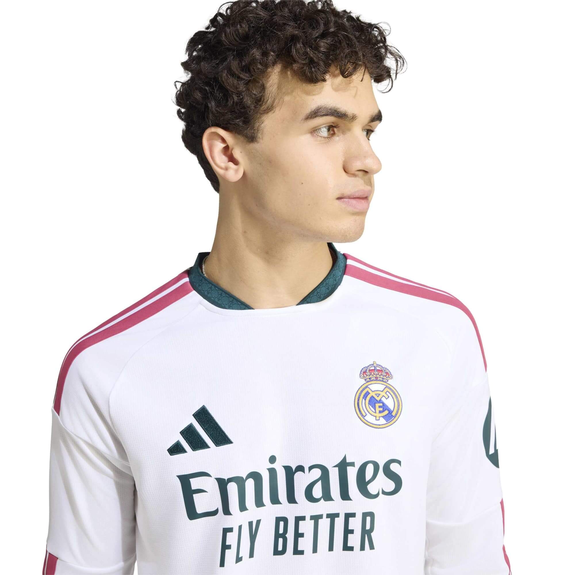 adidas 2026-27 Real Madrid Men's Stadium Home Long-Sleeve Soccer Jersey (Detail 1)
