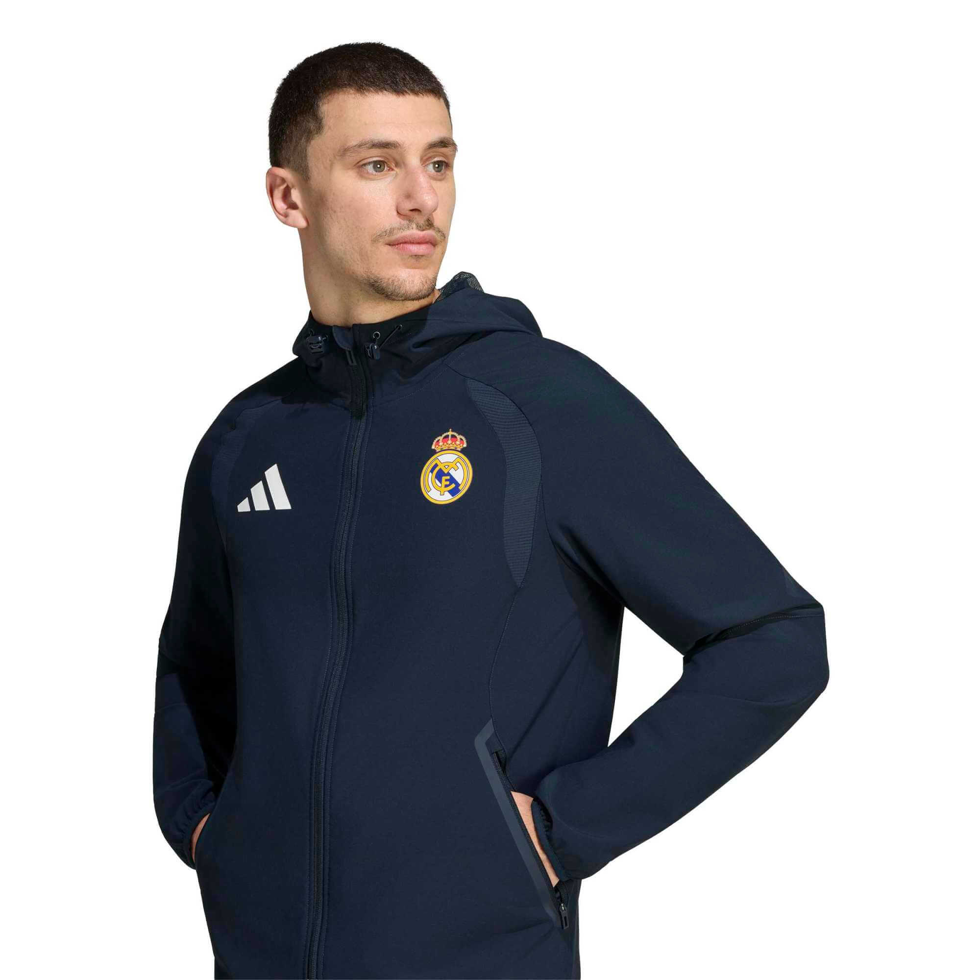 adidas 2026-27 Real Madrid Men's Tiro Travel Full-Zip Windbreaker (Detail 1)