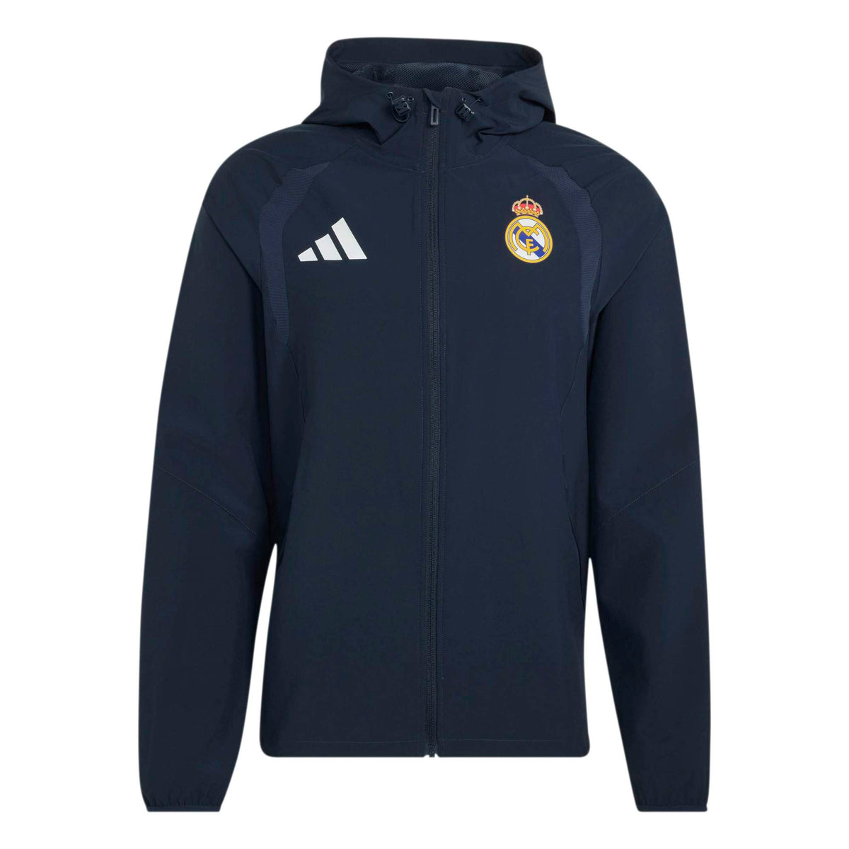adidas 2026-27 Real Madrid Men's Tiro Travel Full-Zip Windbreaker (Front)