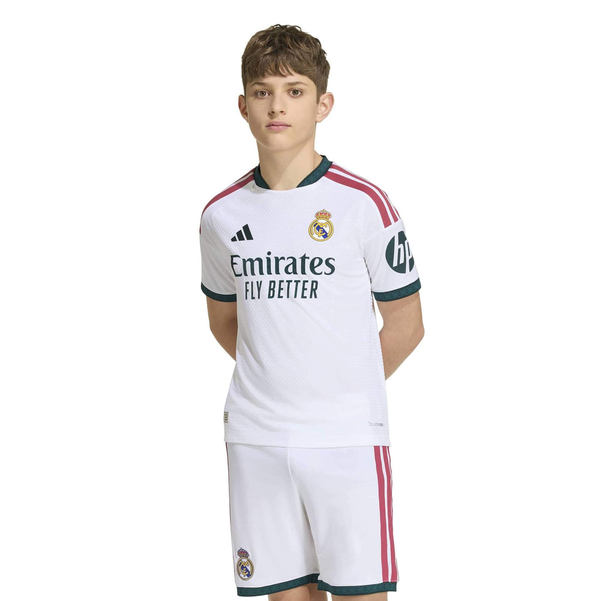 adidas 2026-27 Real Madrid Youth Authentic Home Soccer Jersey (Model - Front)