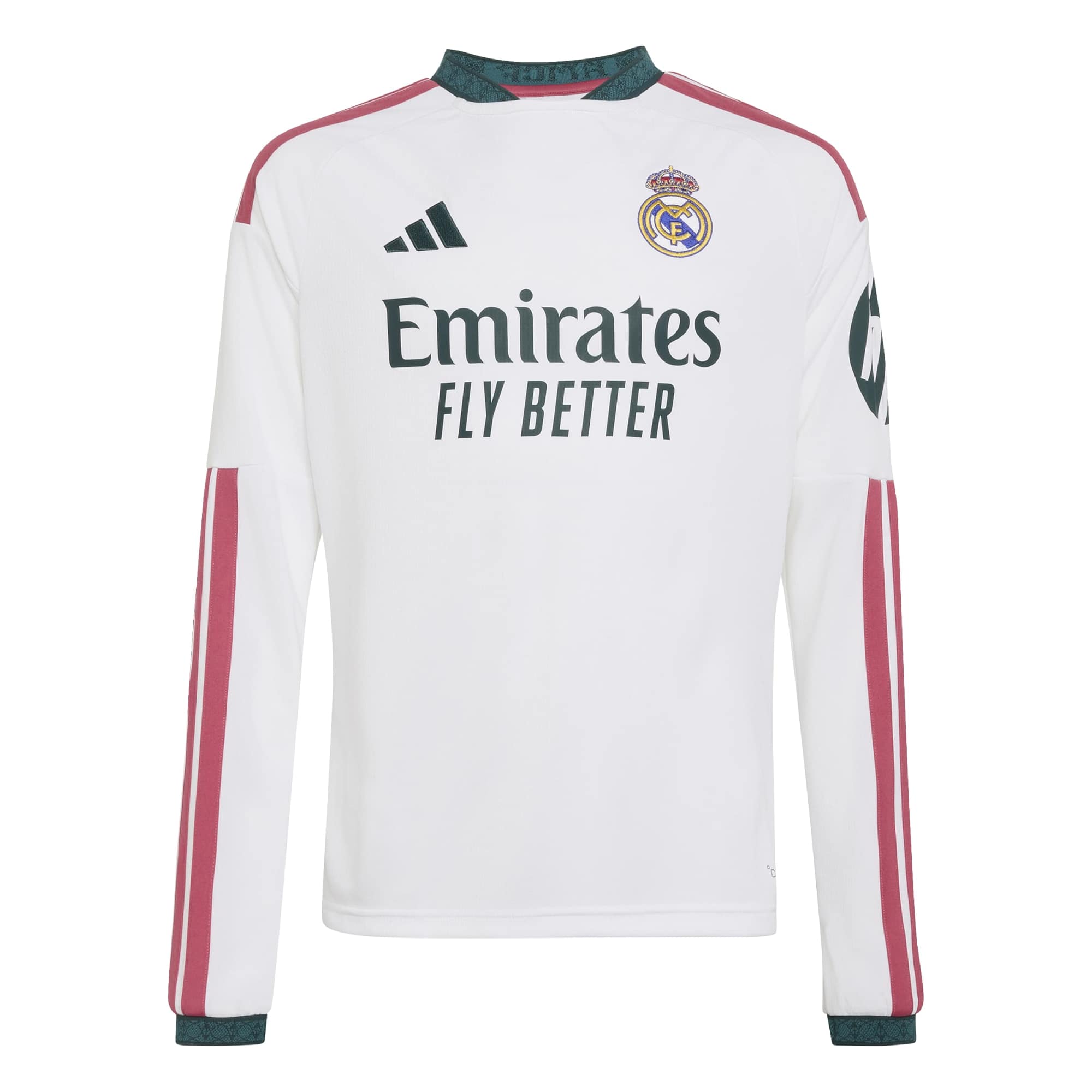 adidas 2026-27 Real Madrid Youth Stadium Home Long-Sleeve Soccer