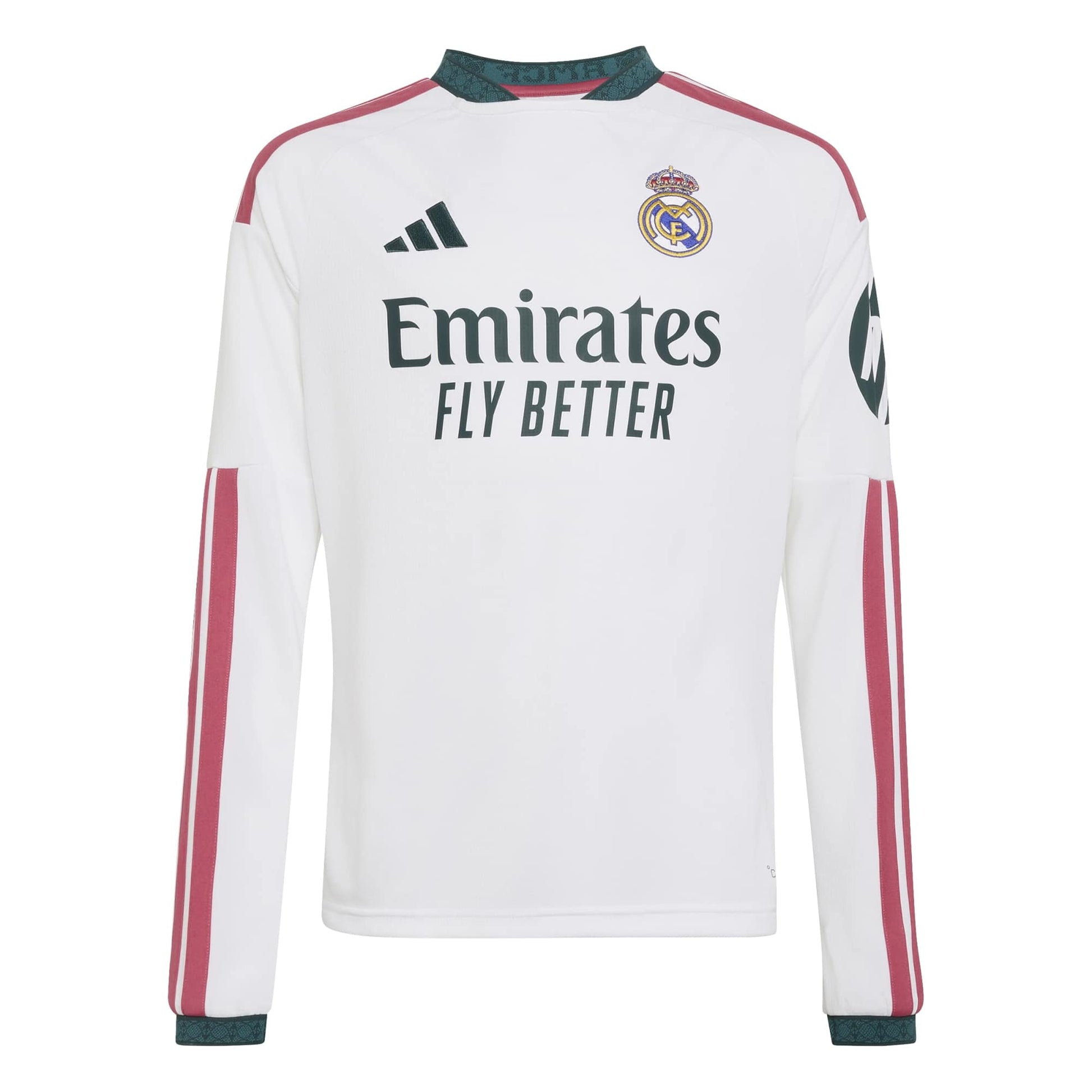 adidas 2026-27 Real Madrid Youth Stadium Home Long-Sleeve Soccer Jersey (Front)