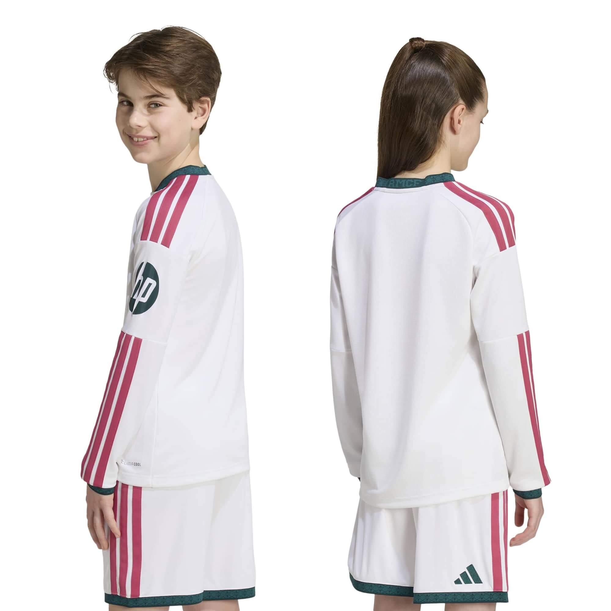 adidas 2026-27 Real Madrid Youth Stadium Home Long-Sleeve Soccer Jersey (Models - Back)
