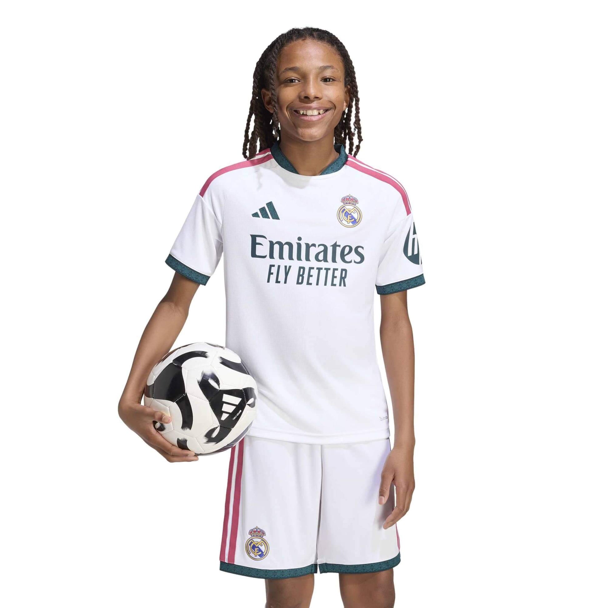 adidas 2026-27 Real Madrid Youth Stadium Home Soccer Jersey (Model - Front)