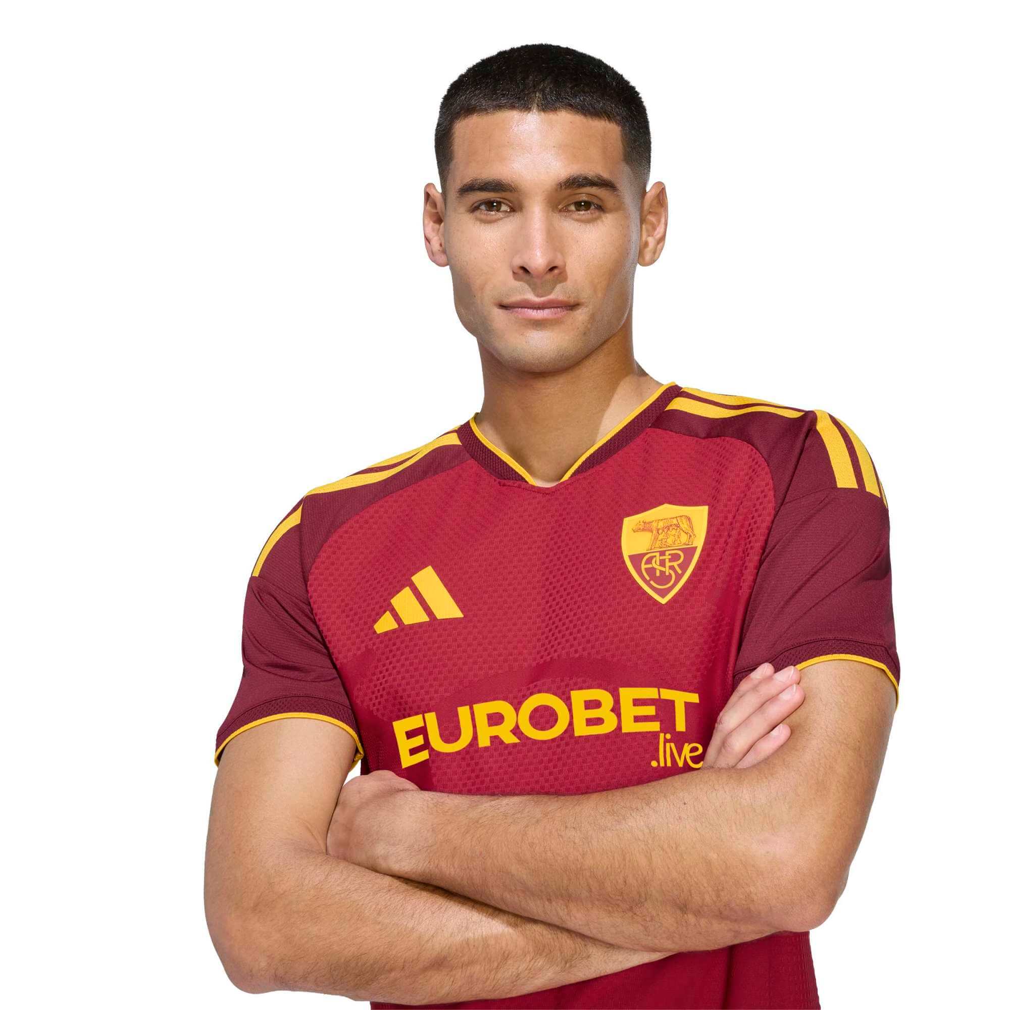 adidas 2026-27 Roma Men's Authentic Home Soccer Jersey (Detail 1)