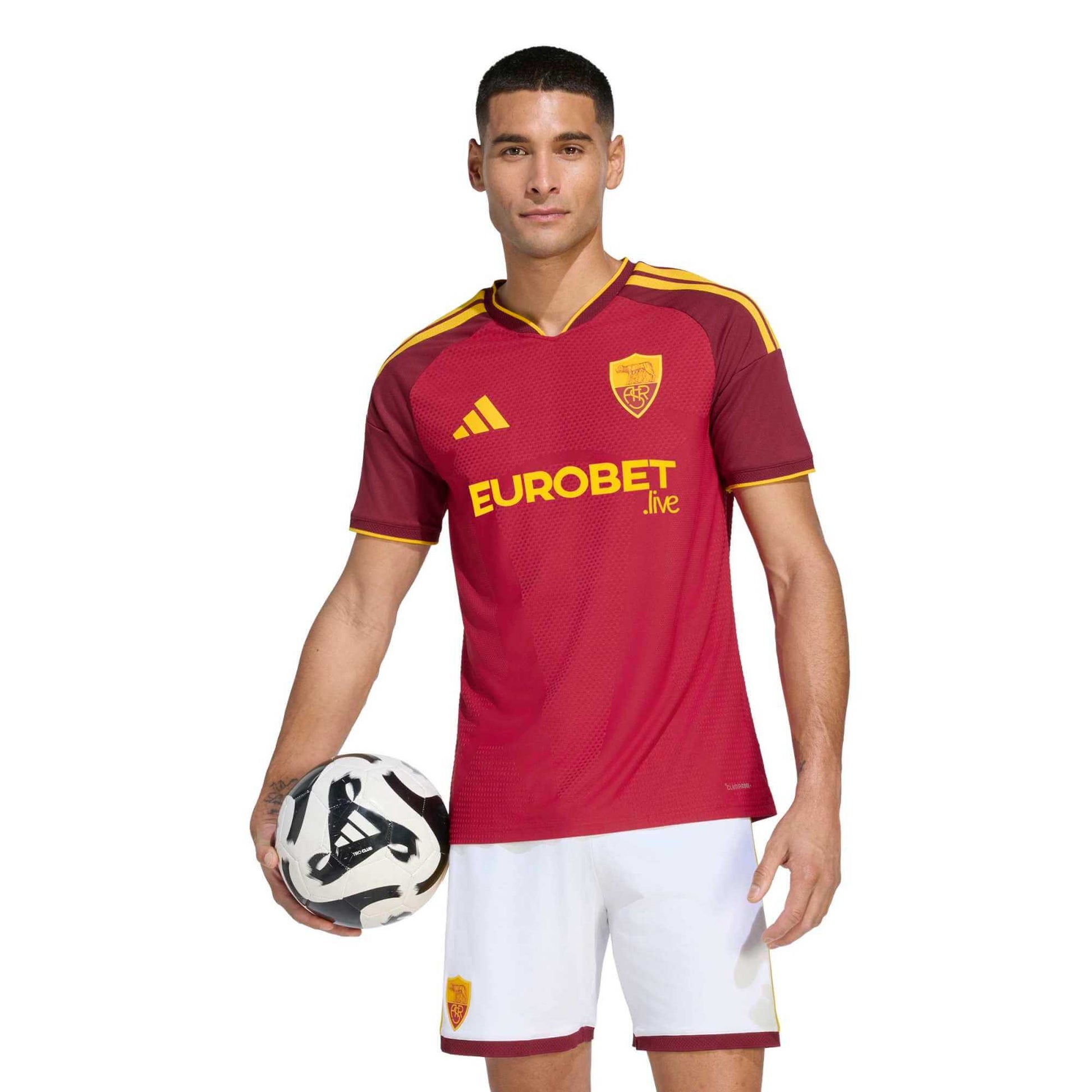 adidas 2026-27 Roma Men's Authentic Home Soccer Jersey (Model - Front)