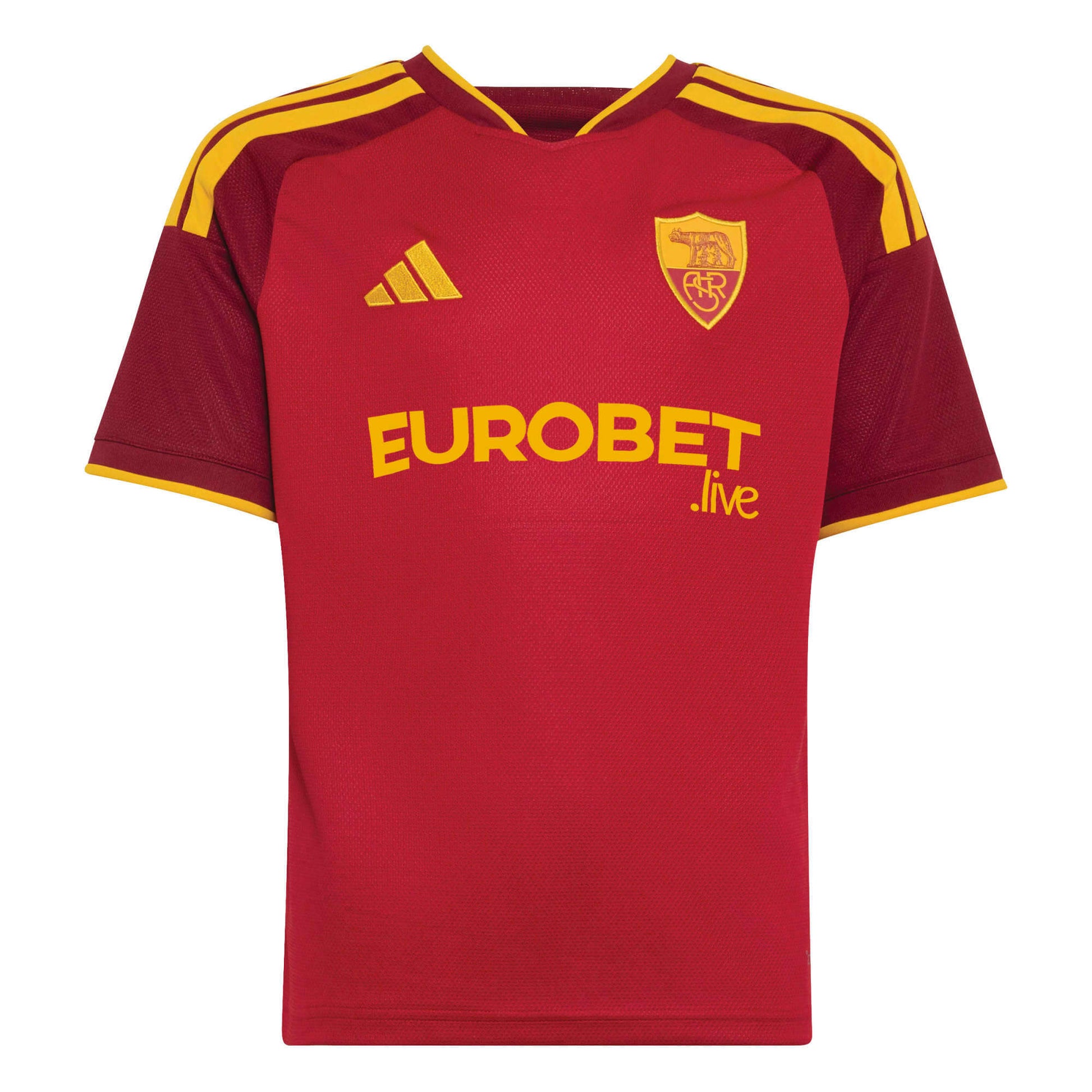 adidas 2026-27 Roma Youth Stadium Home Soccer Jersey (Front)