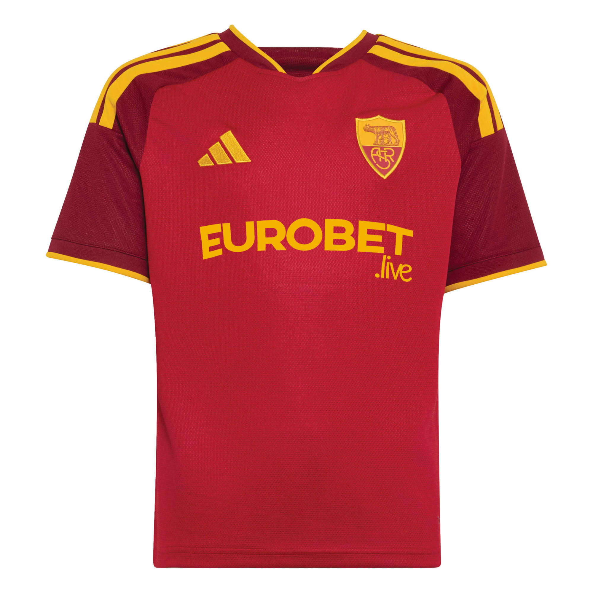 adidas 2026-27 Roma Youth Stadium Home Soccer Jersey (Front)
