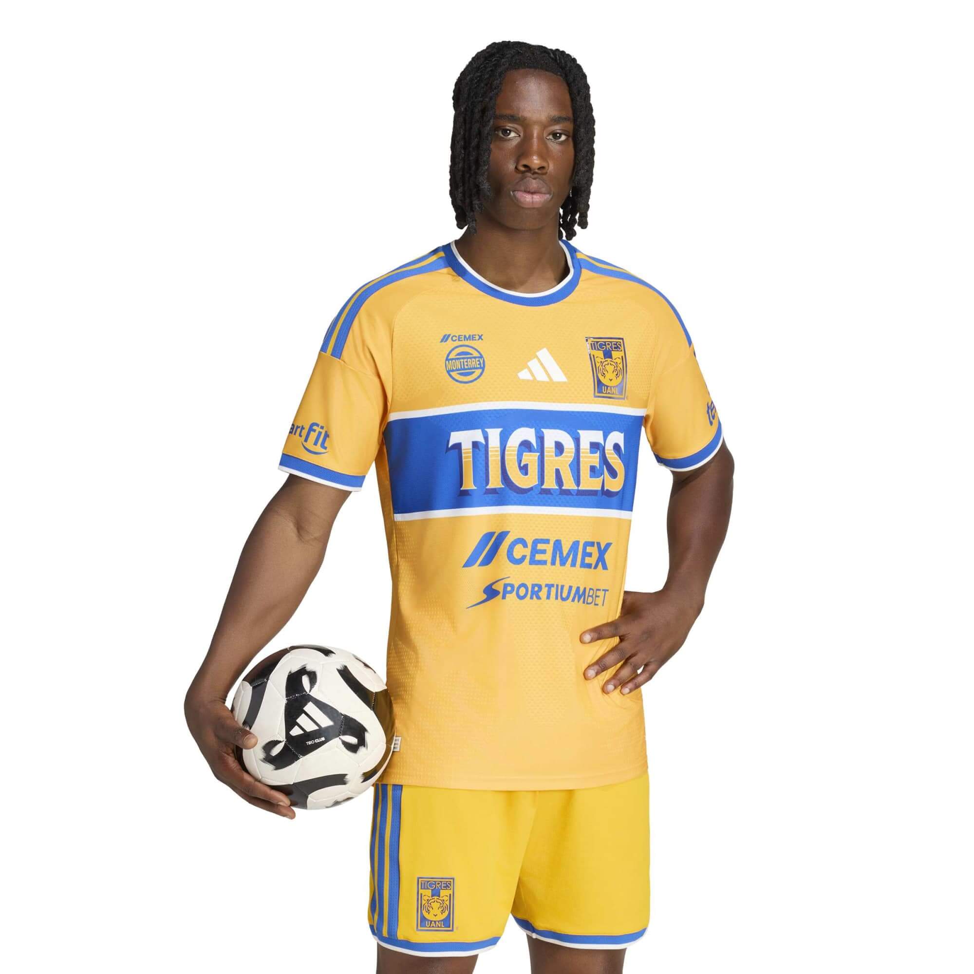 adidas 2026-27 Tigres Men's Authentic Home Soccer Jersey (Model - Front)