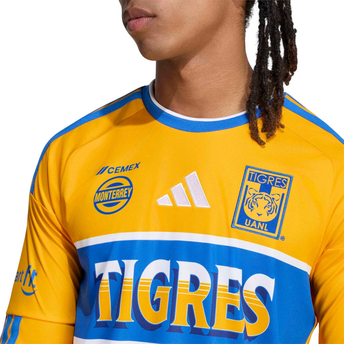 adidas 2026-27 Tigres Men's Stadium Home Long-Sleeve Soccer Jersey (Detail 1)
