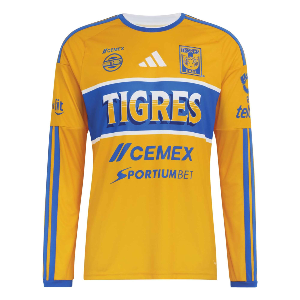 adidas 2026-27 Tigres Men's Stadium Home Long-Sleeve Soccer Jersey (Front)